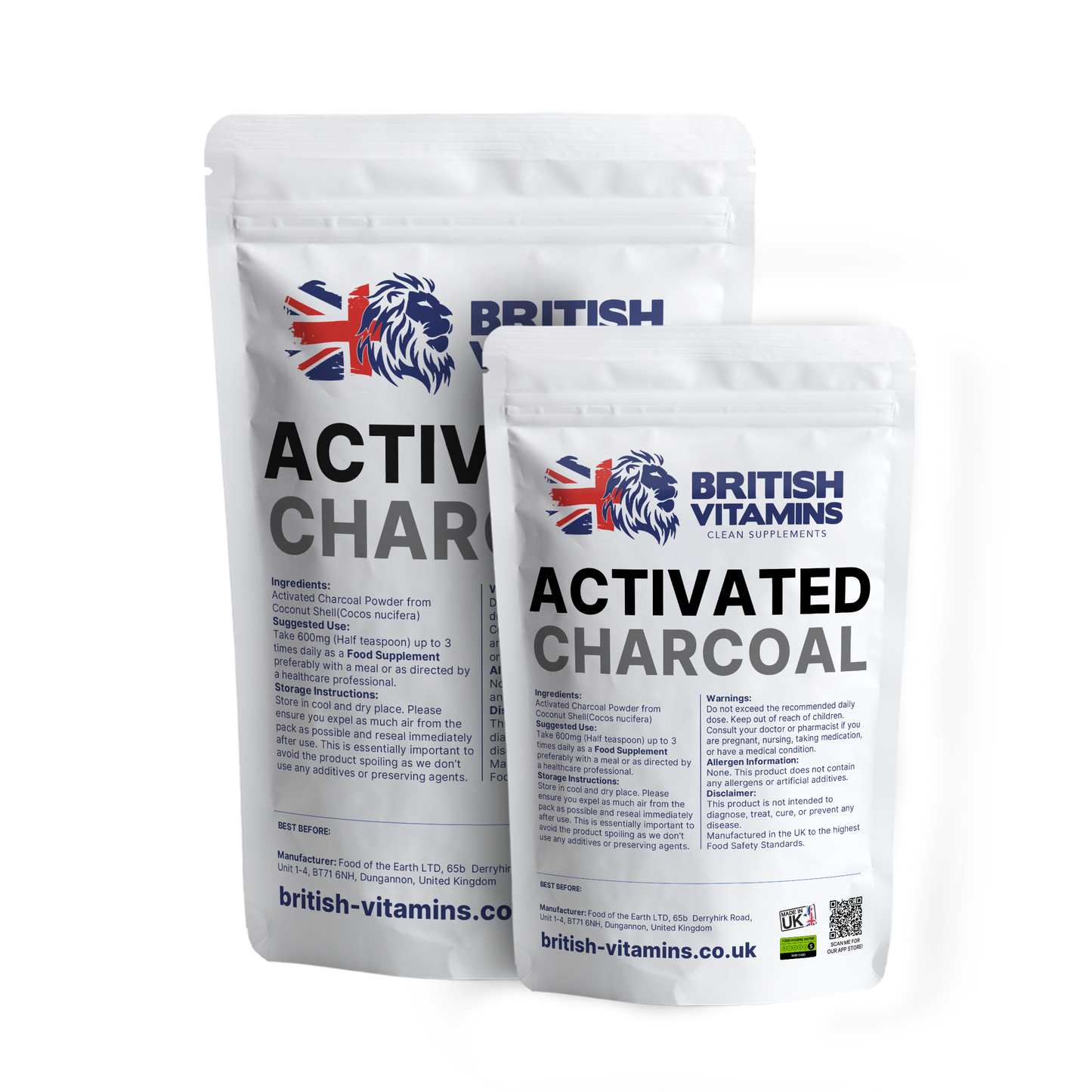 Activated Charcoal Powder Coconut shell - Powder Health & Beauty:Vitamins & Lifestyle Supplements:Vitamins & Minerals British Vitamins