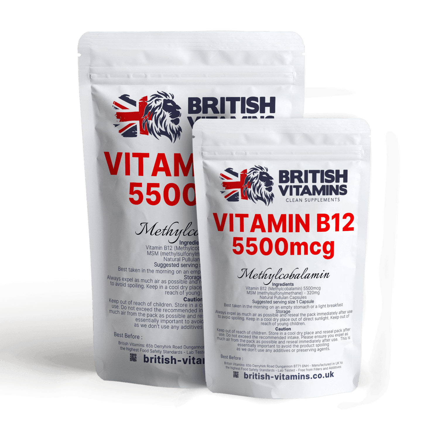 Vitamin B12 Methylcobalamin 5500mcg formulated with MSM Health & Beauty:Vitamins & Lifestyle Supplements:Vitamins & Minerals British Vitamins
