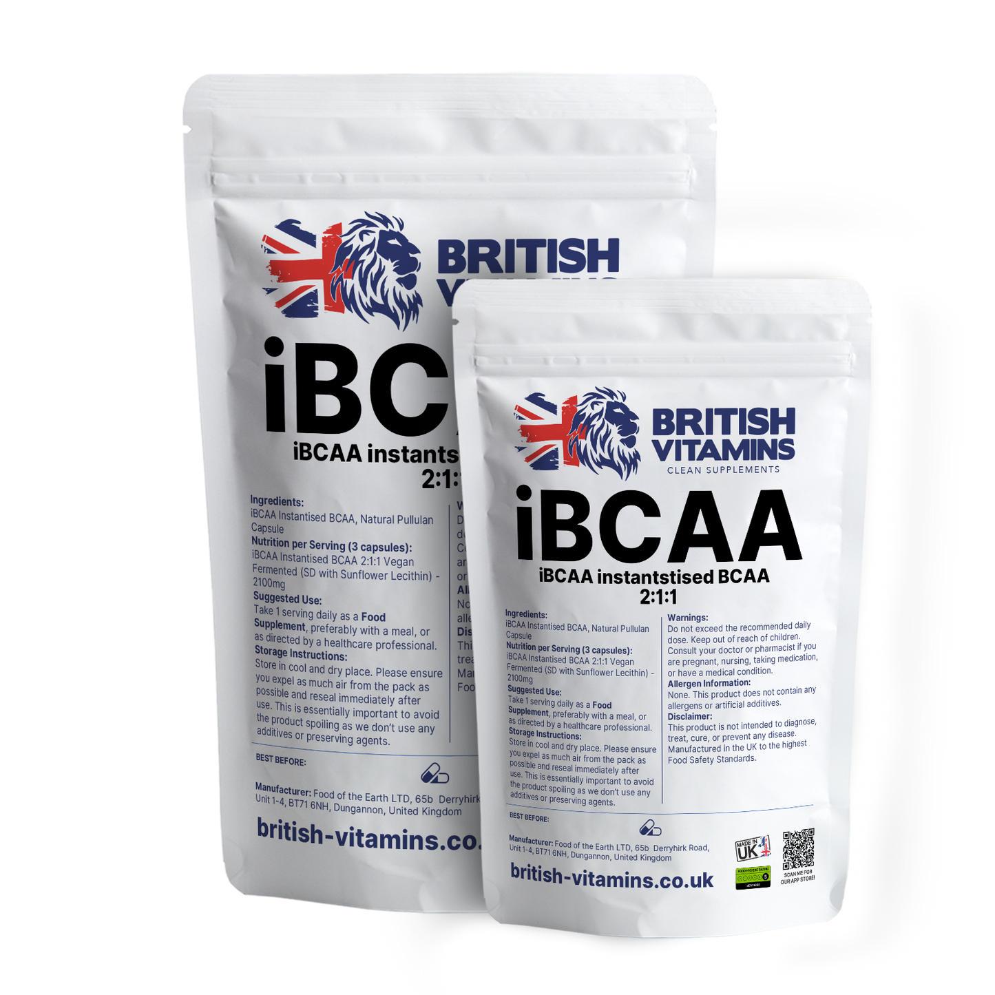 iBCAA 2:1:1 2100mg Health & Beauty:Vitamins & Lifestyle Supplements:Vitamins & Minerals British Vitamins