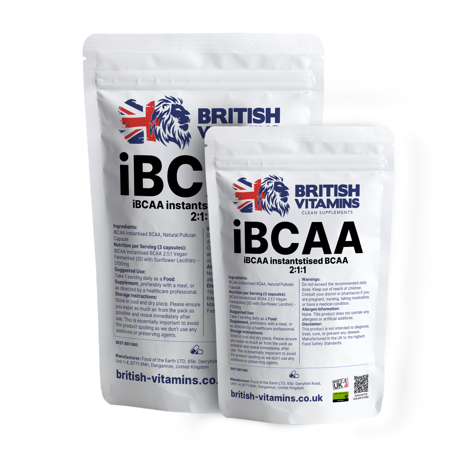 iBCAA 2:1:1 2100mg Health & Beauty:Vitamins & Lifestyle Supplements:Vitamins & Minerals British Vitamins