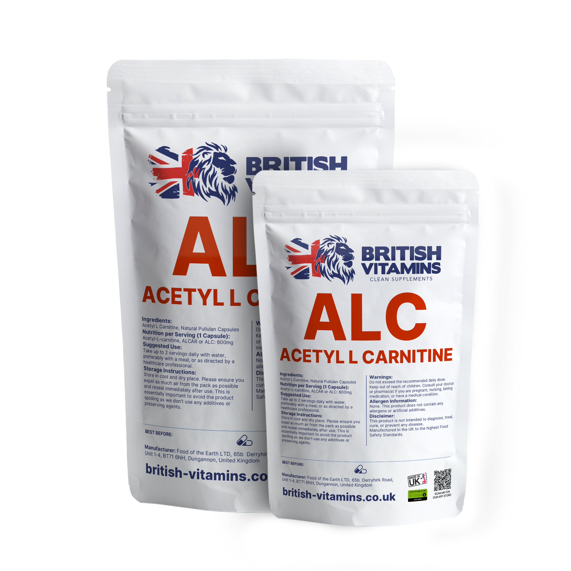 Acetyl L-Carnitine ALC (ALCAR) Health & Beauty:Vitamins & Lifestyle Supplements:Sports Supplements:Protein Shakes & Bodybuilding British Vitamins