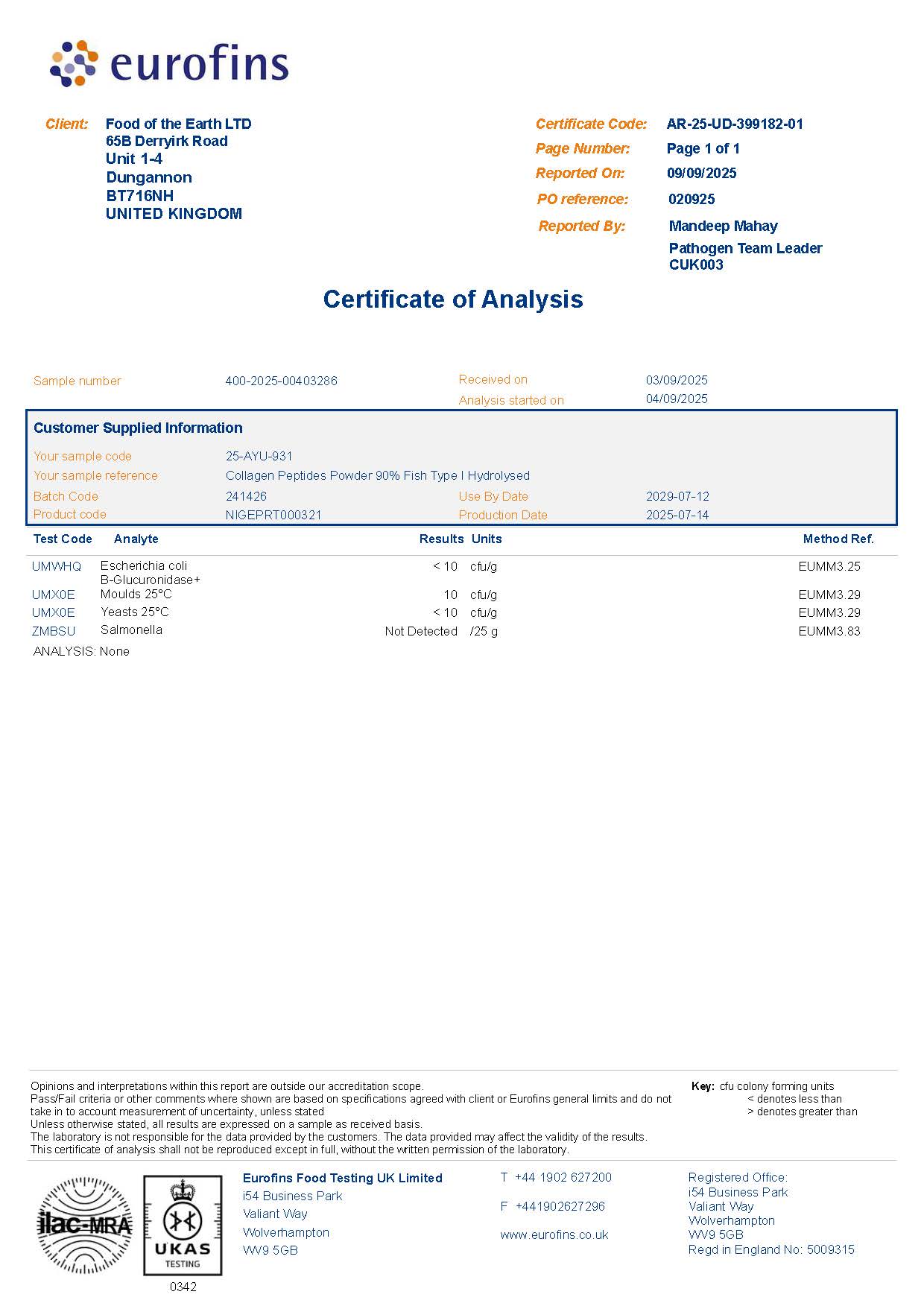 Collagen Complex Proteins Powder Marine No Fillers Unflavoured Health & Beauty:Vitamins & Lifestyle Supplements:Vitamins & Minerals British Vitamins