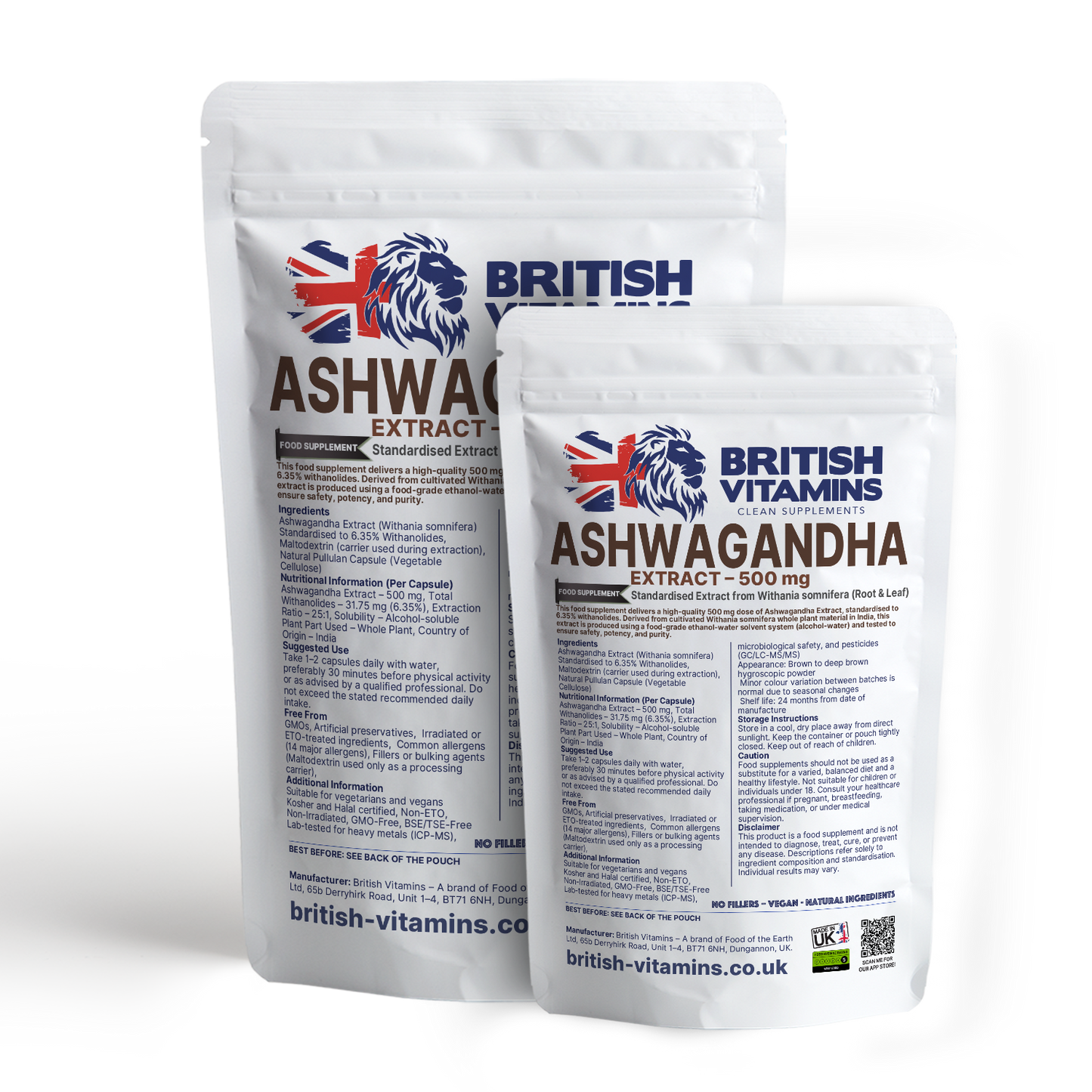 Ashwagandha 500mg High Strength Extract British Vitamins
