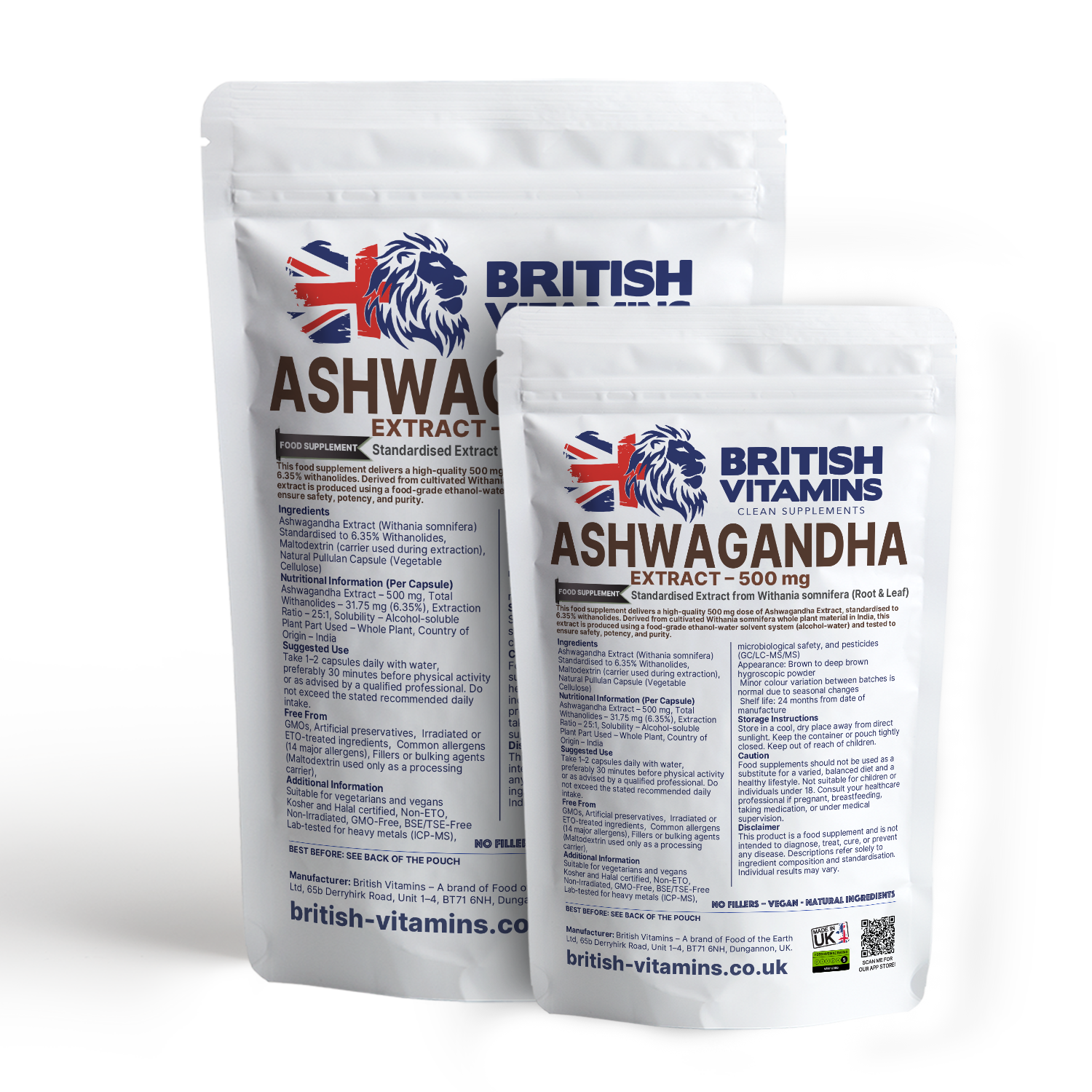 Ashwagandha 500mg High Strength Extract British Vitamins