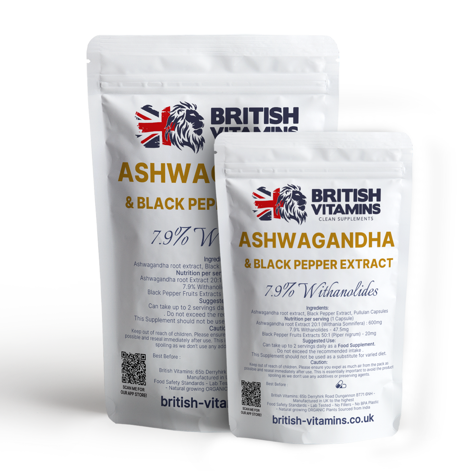 Ashwagandha 600mg contains 7.9% Withanolides with Black pepper Health & Beauty:Vitamins & Lifestyle Supplements:Vitamins & Minerals British Vitamins