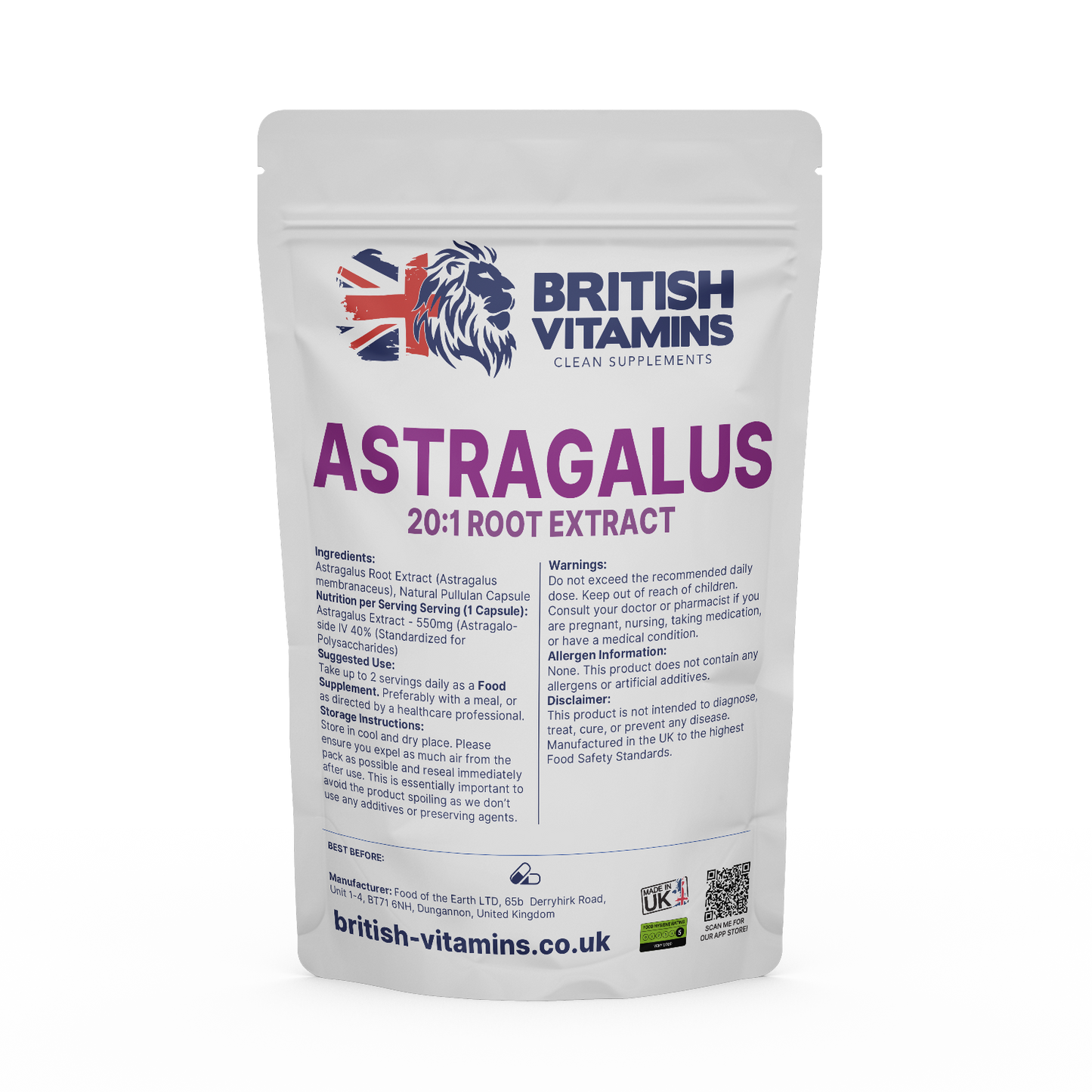 Astragalus Root extract capsules Health & Beauty:Vitamins & Lifestyle Supplements:Vitamins & Minerals British Vitamins 5 Capsules ( Sample )