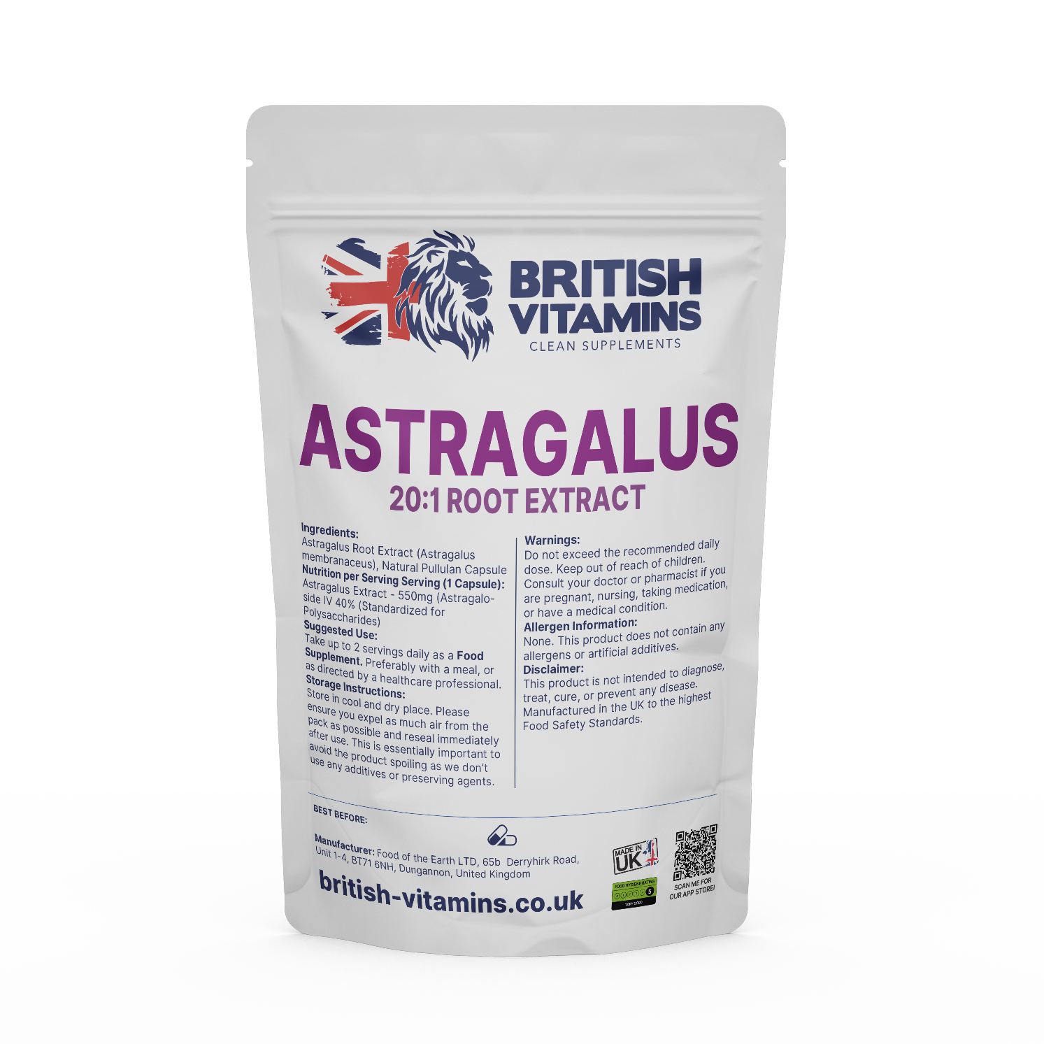 Astragalus Root extract capsules Health & Beauty:Vitamins & Lifestyle Supplements:Vitamins & Minerals British Vitamins 5 Capsules ( Sample )