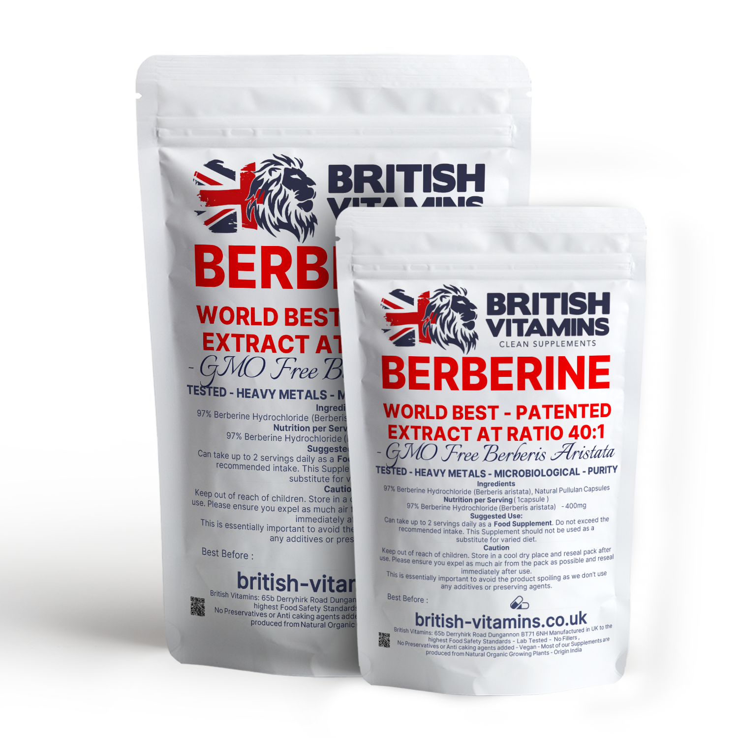 Berberine HCl 400mg (from Berberis aristata) Additive-Free | Vegan | UK Made Health & Beauty:Vitamins & Lifestyle Supplements:Vitamins & Minerals British Vitamins