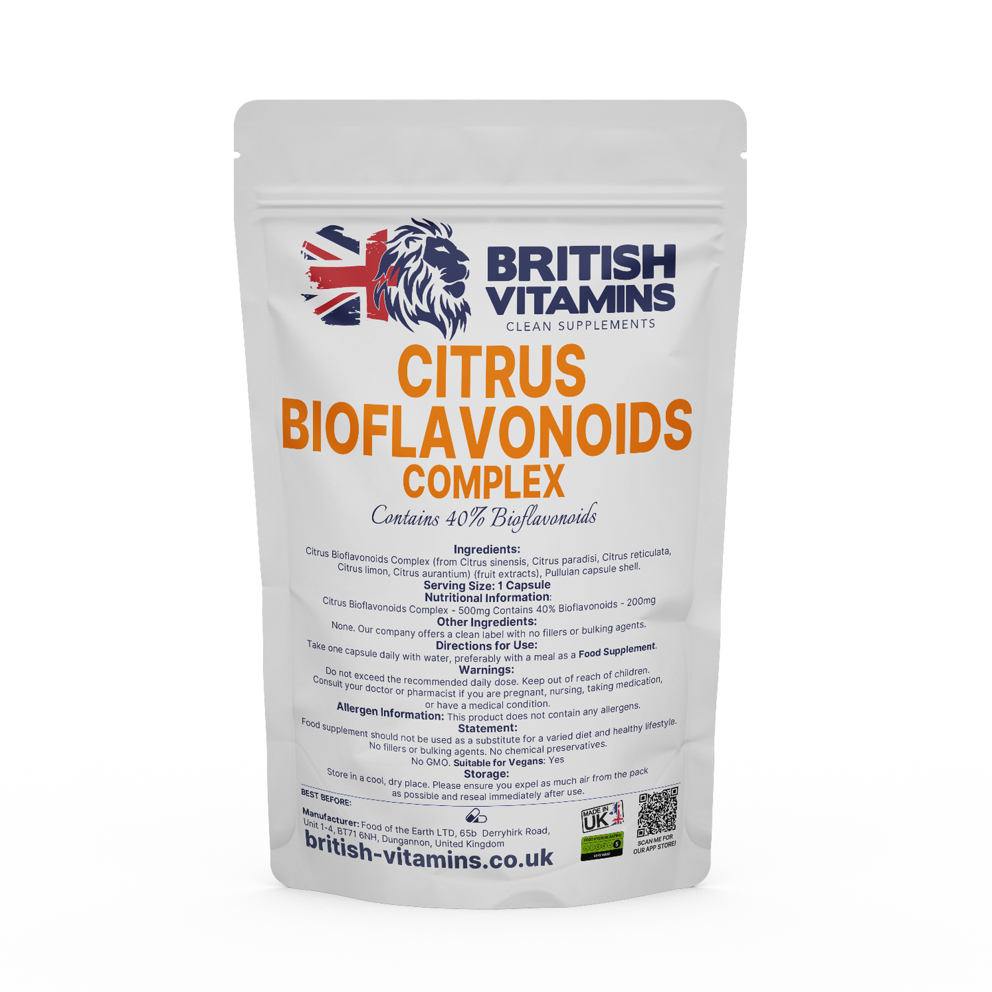 Citrus Bioflavonoids Complex Health & Beauty:Vitamins & Lifestyle Supplements:Vitamins & Minerals British Vitamins 5 Capsules (Sample)