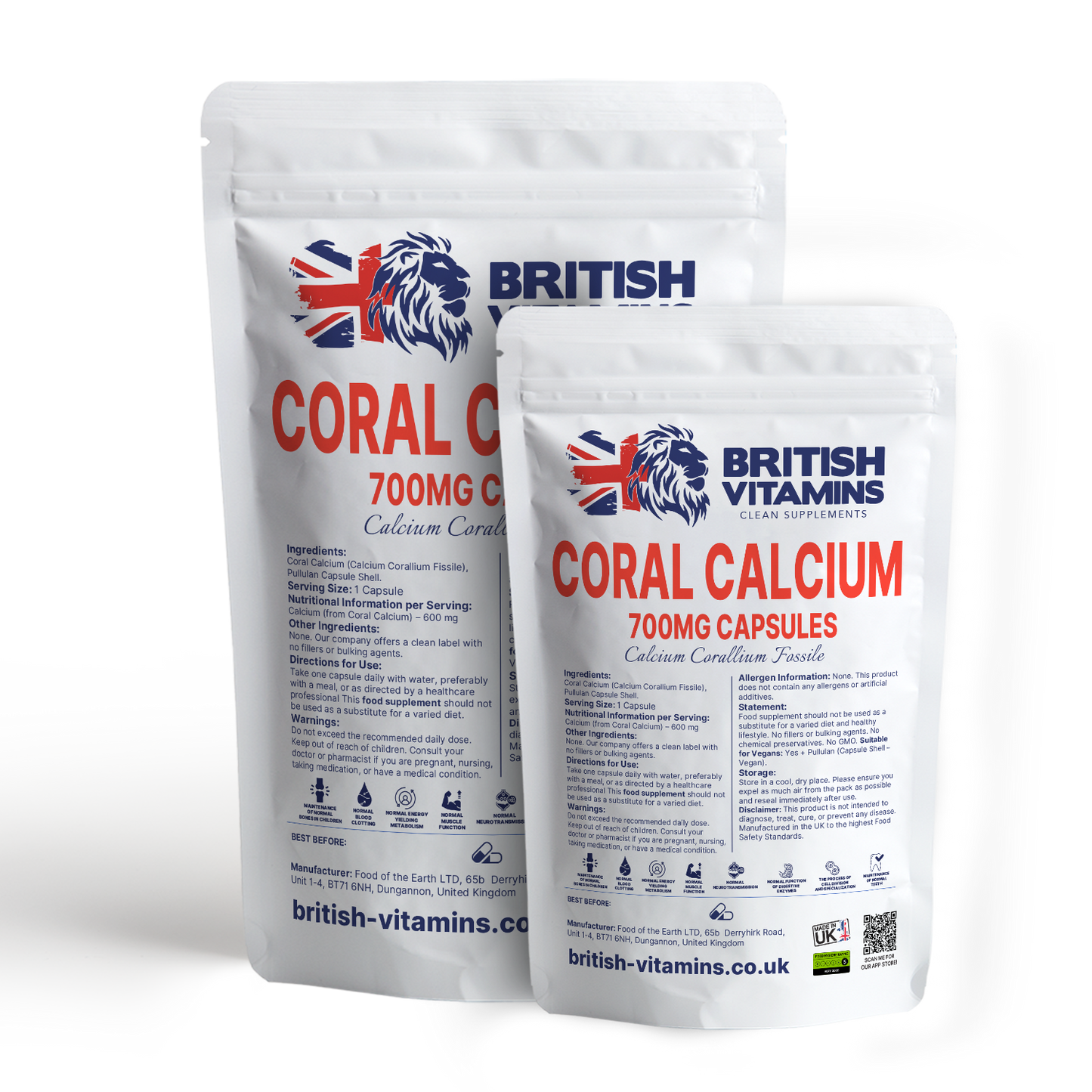 Coral Calcium Capsules – Natural Source 700mg Health & Beauty:Vitamins & Lifestyle Supplements:Vitamins & Minerals British Vitamins