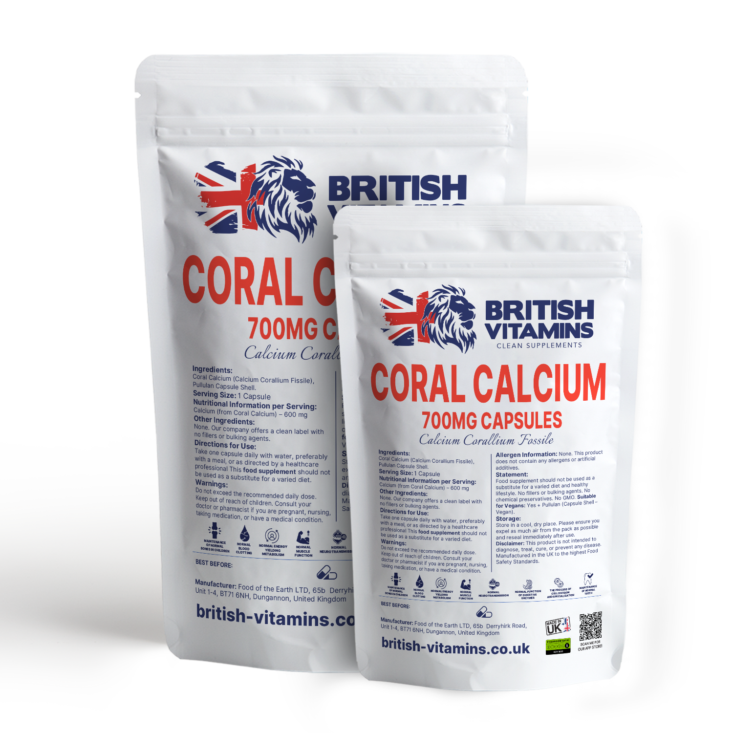 Coral Calcium Capsules – Natural Source 700mg Health & Beauty:Vitamins & Lifestyle Supplements:Vitamins & Minerals British Vitamins