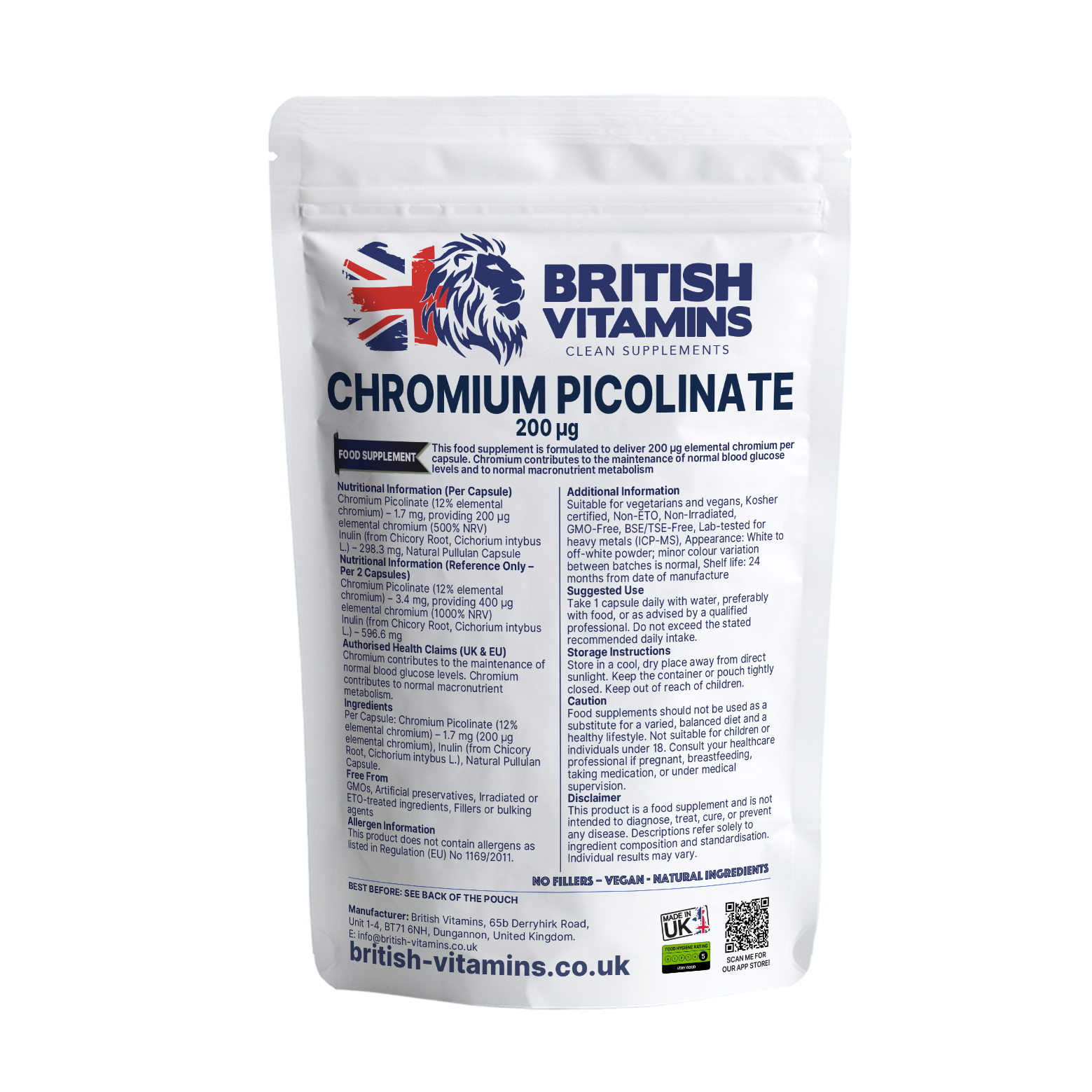 Chromium Picolinate 200 µg British Vitamins