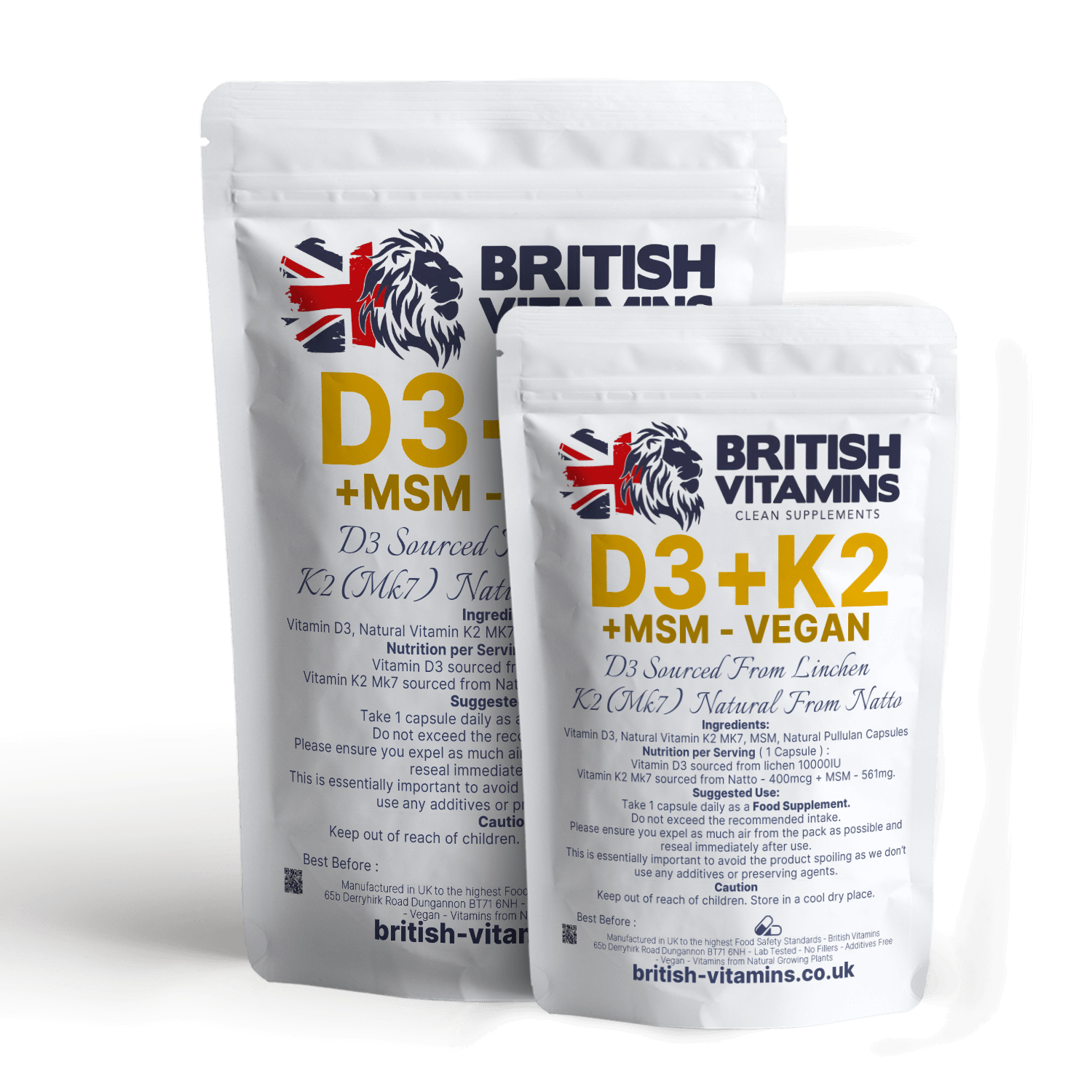 High Strength Vitamin D3 10,000 IU + K2 MK-7 400mcg + MSM – Vegan, No Fillers, UK-Made Health & Beauty:Vitamins & Lifestyle Supplements:Vitamins & Minerals British Vitamins 30 Capsules