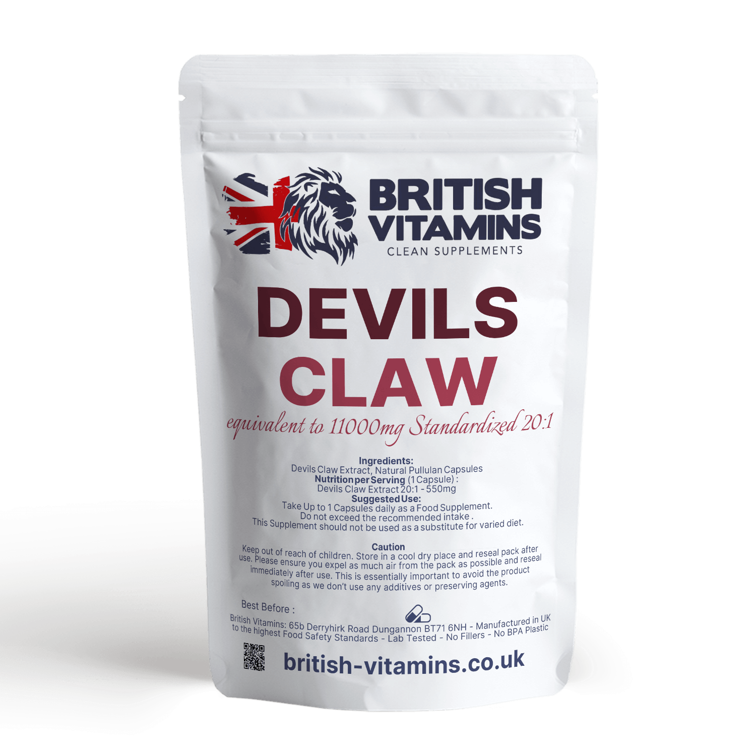Devils Claw Extract 20:1 11000mg Extract Health & Beauty:Vitamins & Lifestyle Supplements:Vitamins & Minerals British Vitamins