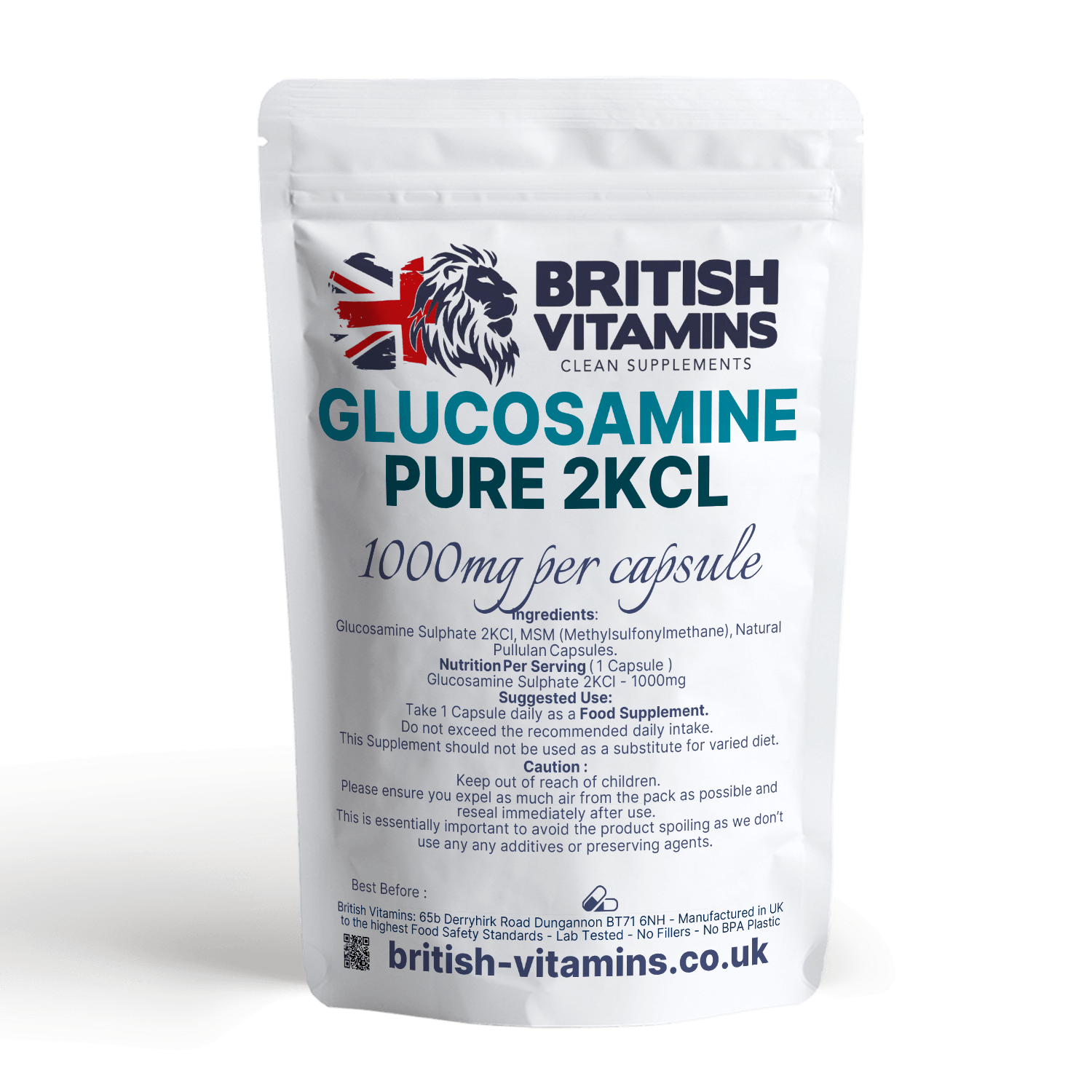 Glucosamine Sulphate 2KCL No Fillers 1000mg Health & Beauty:Vitamins & Lifestyle Supplements:Vitamins & Minerals British Vitamins