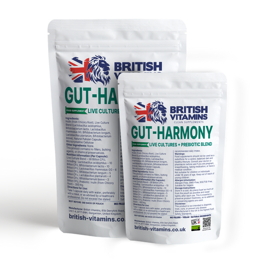GUTHARMONY Live Cultures + Prebiotic Blend – 38 Billion CFU with Inulin (Clean Label) Health & Beauty:Vitamins & Lifestyle Supplements:Vitamins & Minerals British Vitamins