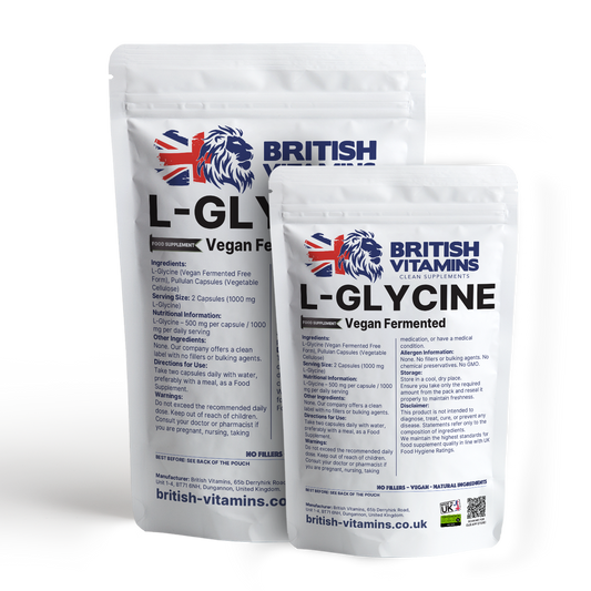 L-Glycine 500mg per Capsule British Vitamins
