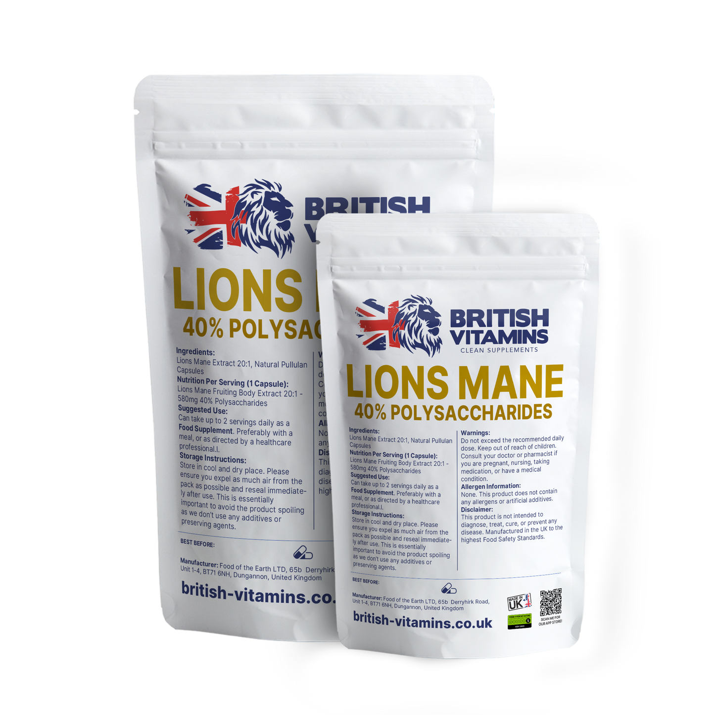 Lions Mane Mushrooms 20:1 extract 40% polysaccharides Health & Beauty:Vitamins & Lifestyle Supplements:Vitamins & Minerals British Vitamins