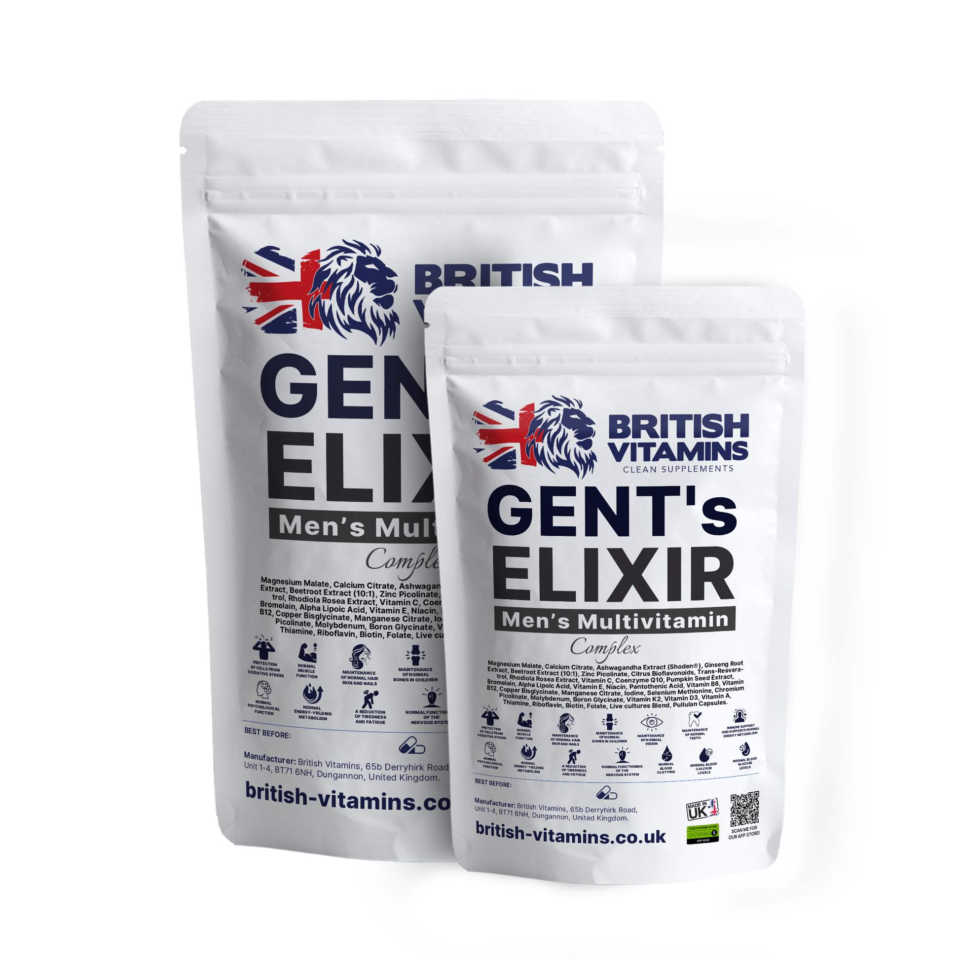 Gent’s ELIXIR – Men’s Multivitamin Complex with Live Cultures 50 Billion CFU British Vitamins