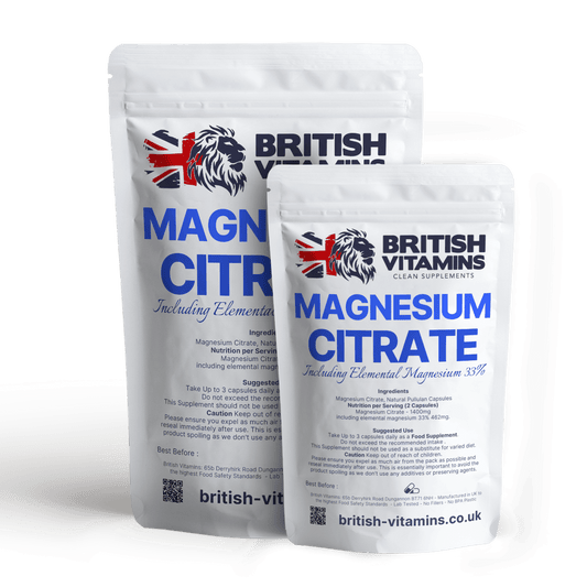 Magnesium Citrate Genuine Capsules 700mg - Additive Free Health & Beauty:Vitamins & Lifestyle Supplements:Vitamins & Minerals British Vitamins 120 Capsules