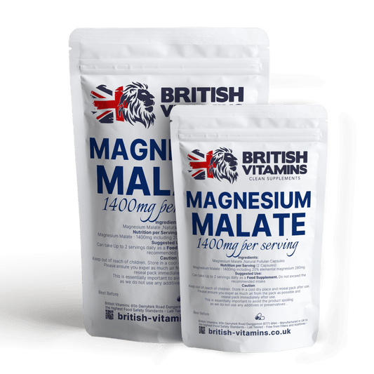 Magnesium Malate 280mg Elemental Magnesium Health & Beauty:Vitamins & Lifestyle Supplements:Vitamins & Minerals British Vitamins 5 Capsules ( Sample )