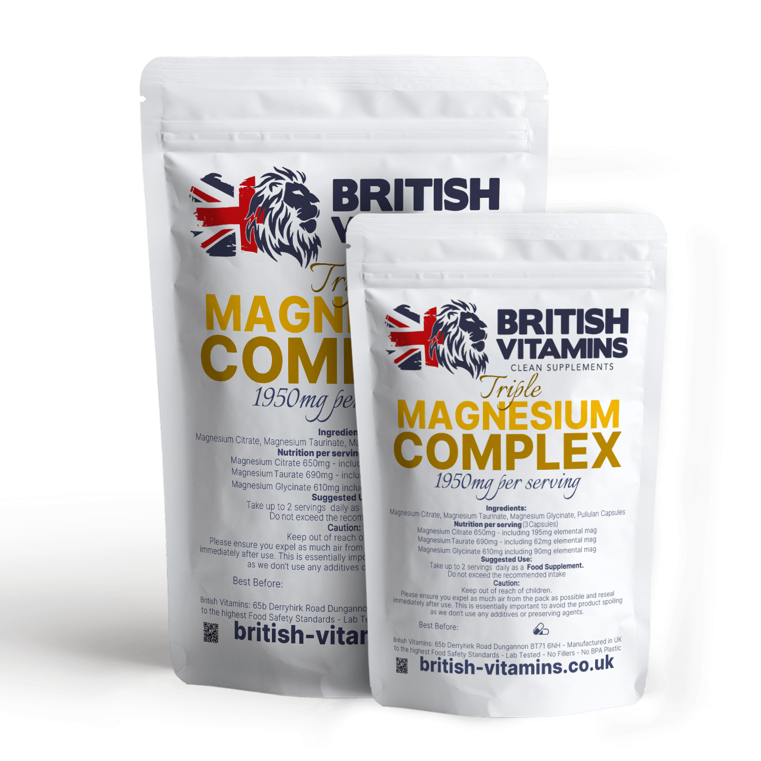 Magnesium Complex - Magnesium Taurate, Citrate, Glycinate Health & Beauty:Vitamins & Lifestyle Supplements:Vitamins & Minerals British Vitamins