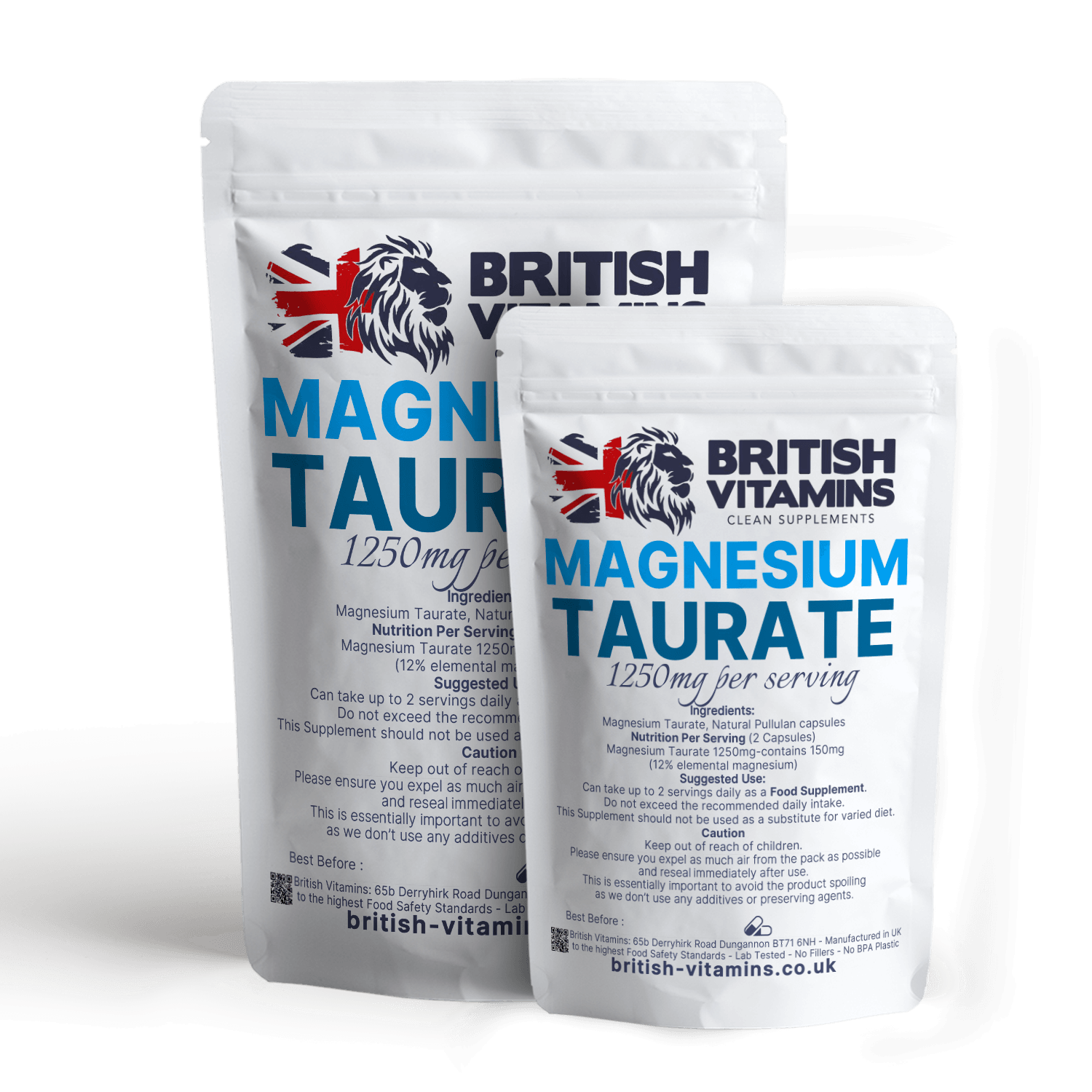 Magnesium Taurate Capsules No Fillers Health & Beauty:Vitamins & Lifestyle Supplements:Vitamins & Minerals British Vitamins 30 Capsules
