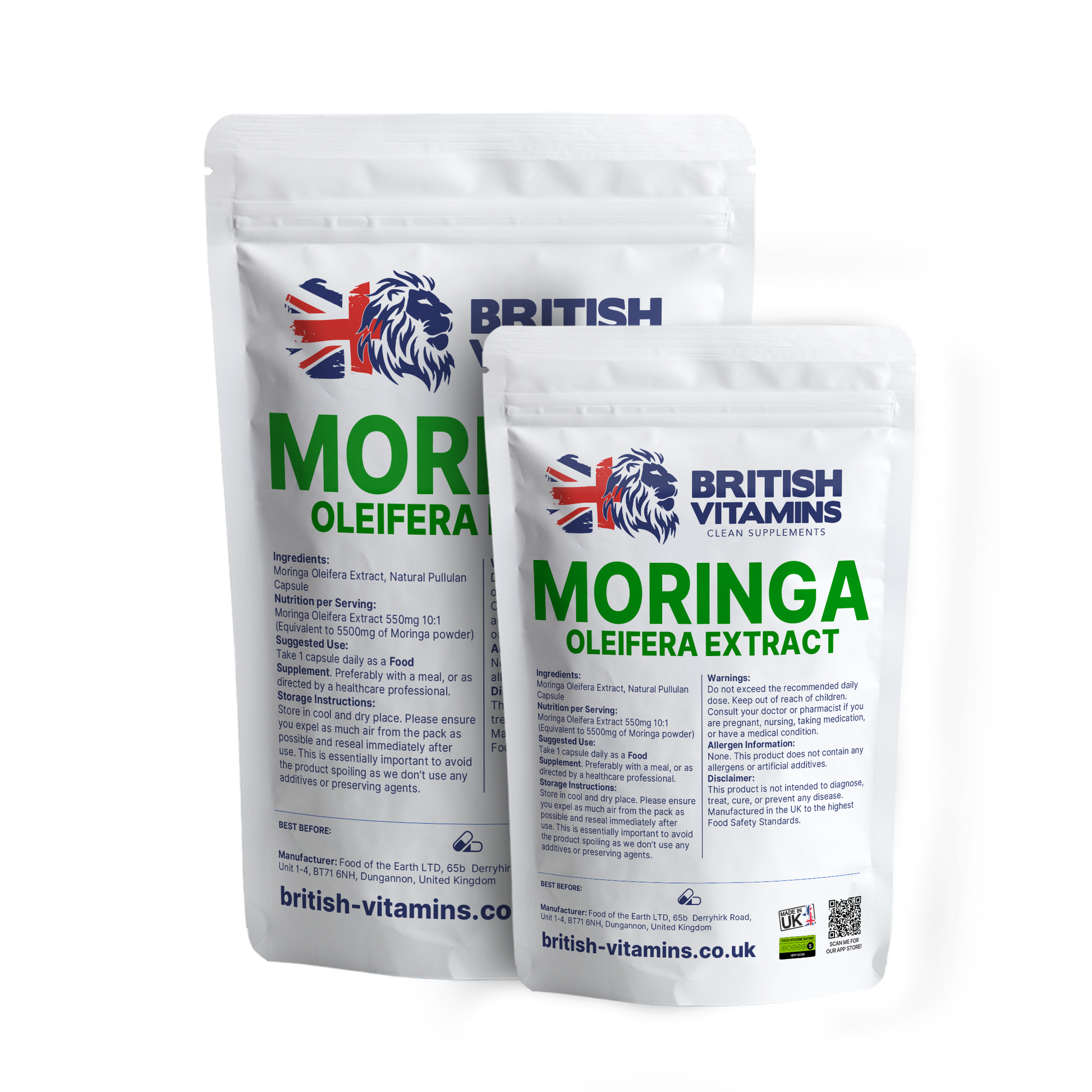 Moringa Olifera Leaf Extract 550mg Health & Beauty:Vitamins & Lifestyle Supplements:Vitamins & Minerals British Vitamins