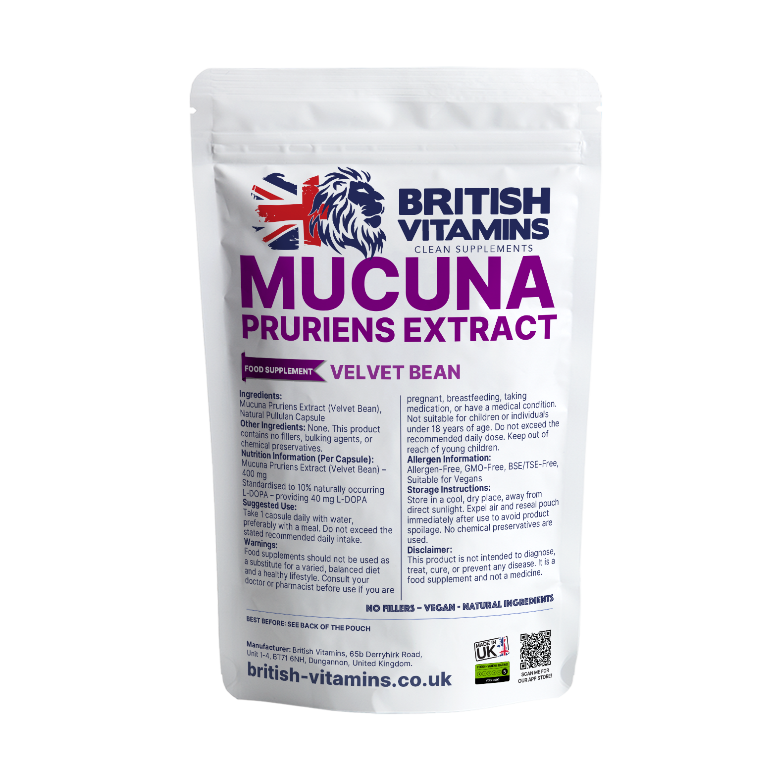 Mucuna Puriens Extract Capsules Health & Beauty:Vitamins & Lifestyle Supplements:Vitamins & Minerals British Vitamins 5 Capsules ( Sample )