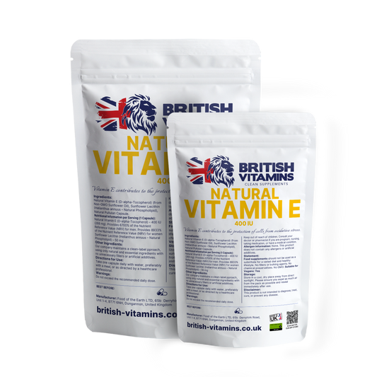 Natural Vitamin E 400IU 268 mg Vegan vi British Vitamins