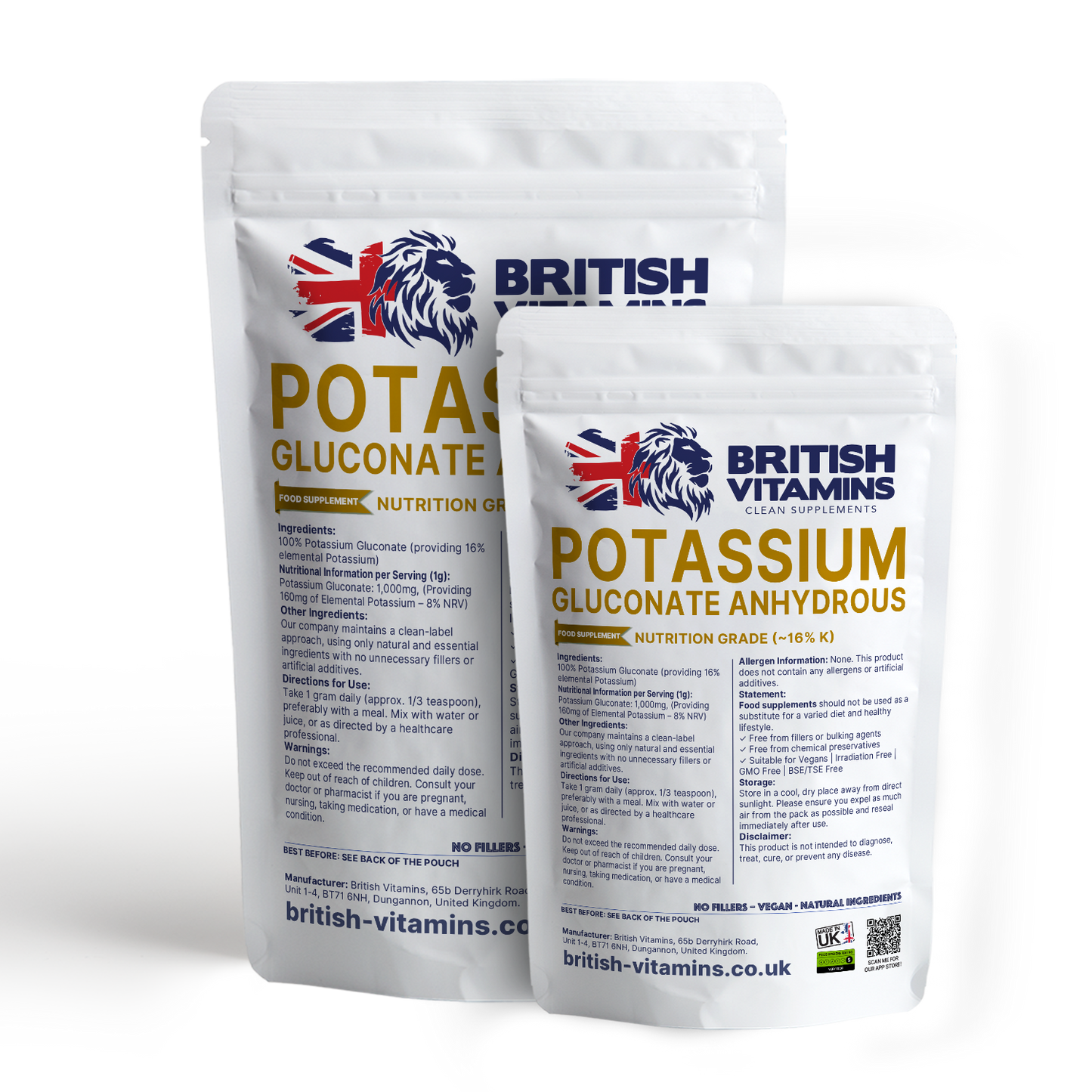 Potassium Gluconate powder and Capsules – 88mg ~16% Elemental K (from 555mg) Health & Beauty:Vitamins & Lifestyle Supplements:Vitamins & Minerals British Vitamins