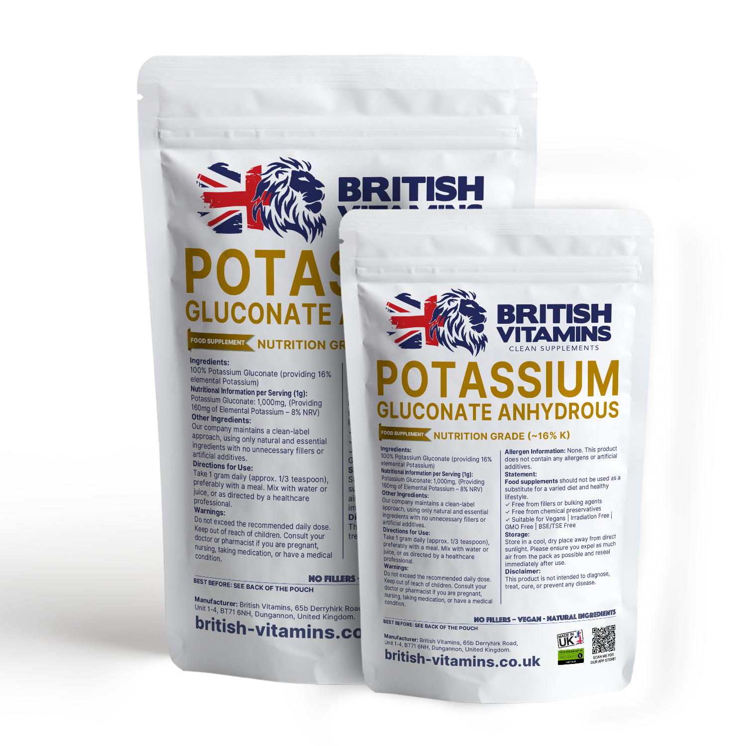 Potassium Gluconate powder and Capsules – 88mg ~16% Elemental K (from 555mg) Health & Beauty:Vitamins & Lifestyle Supplements:Vitamins & Minerals British Vitamins