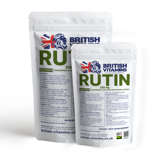Rutin 250mg from Sophora japonica Clean Label Vegan Capsules British Vitamins
