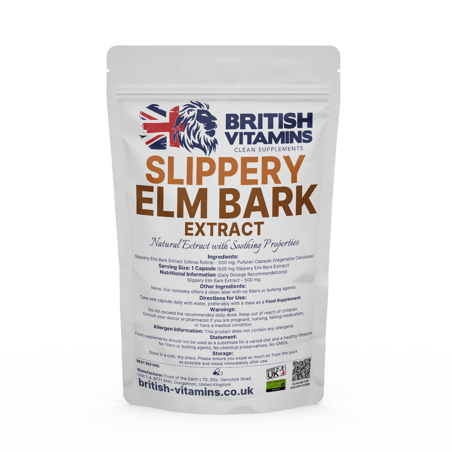 Slippery Elm Bark Extract – 500mg – Food Supplement (Vegan Capsules) Health & Beauty:Vitamins & Lifestyle Supplements:Vitamins & Minerals British Vitamins 5 Capsules ( Sample )