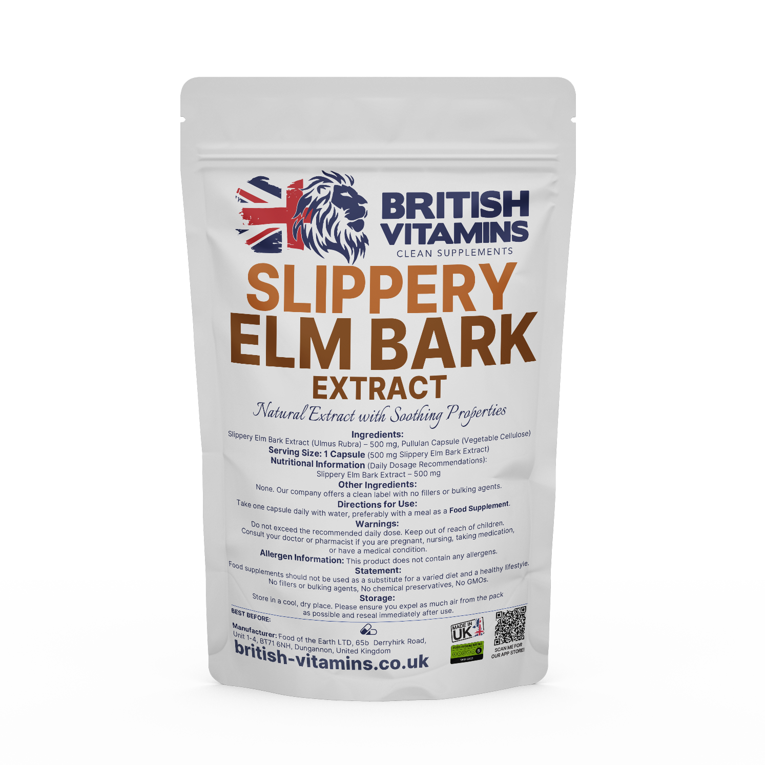 Slippery Elm Bark Extract – 500mg – Food Supplement (Vegan Capsules) Health & Beauty:Vitamins & Lifestyle Supplements:Vitamins & Minerals British Vitamins 5 Capsules ( Sample )