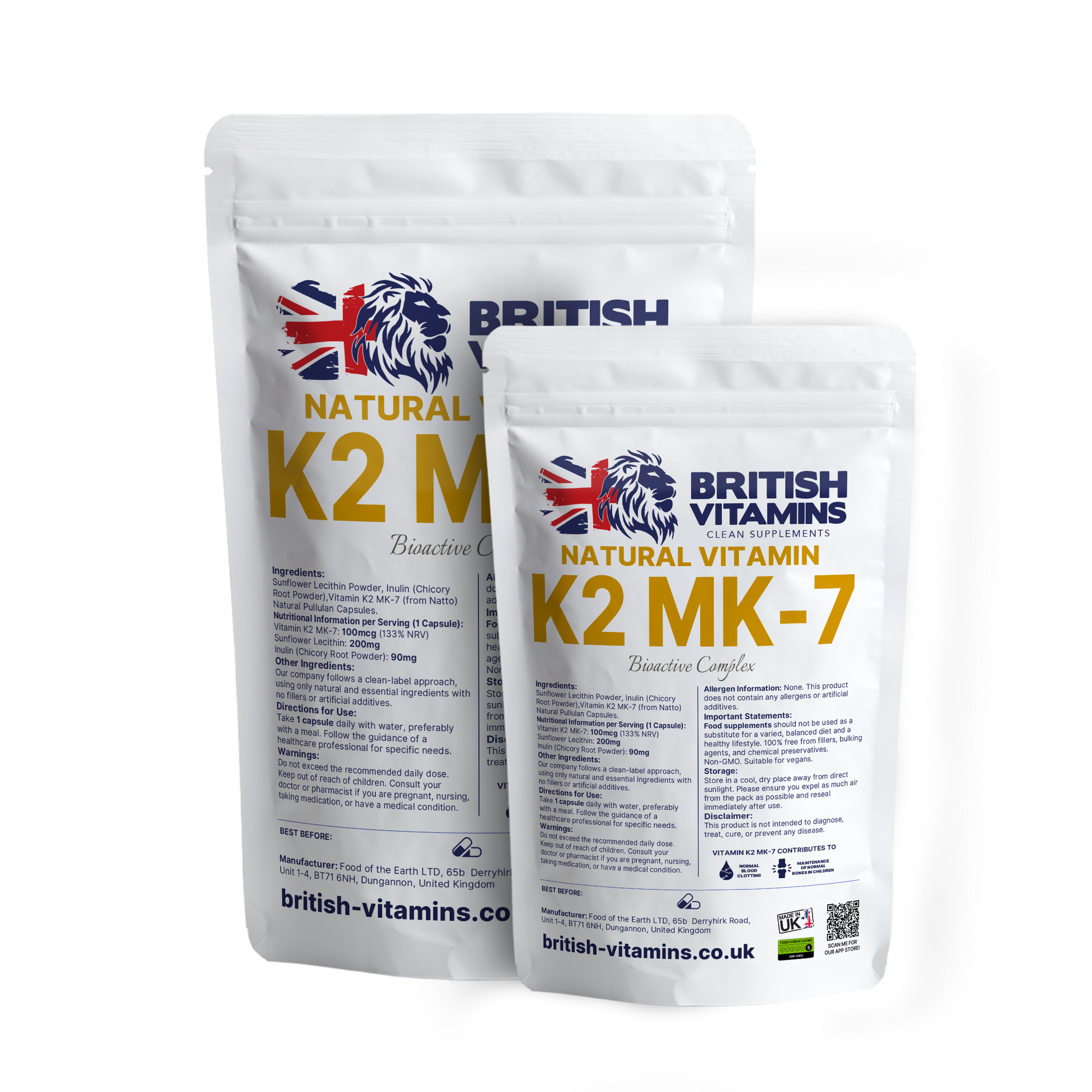 Natural Vitamin K2 MK7 British Vitamins