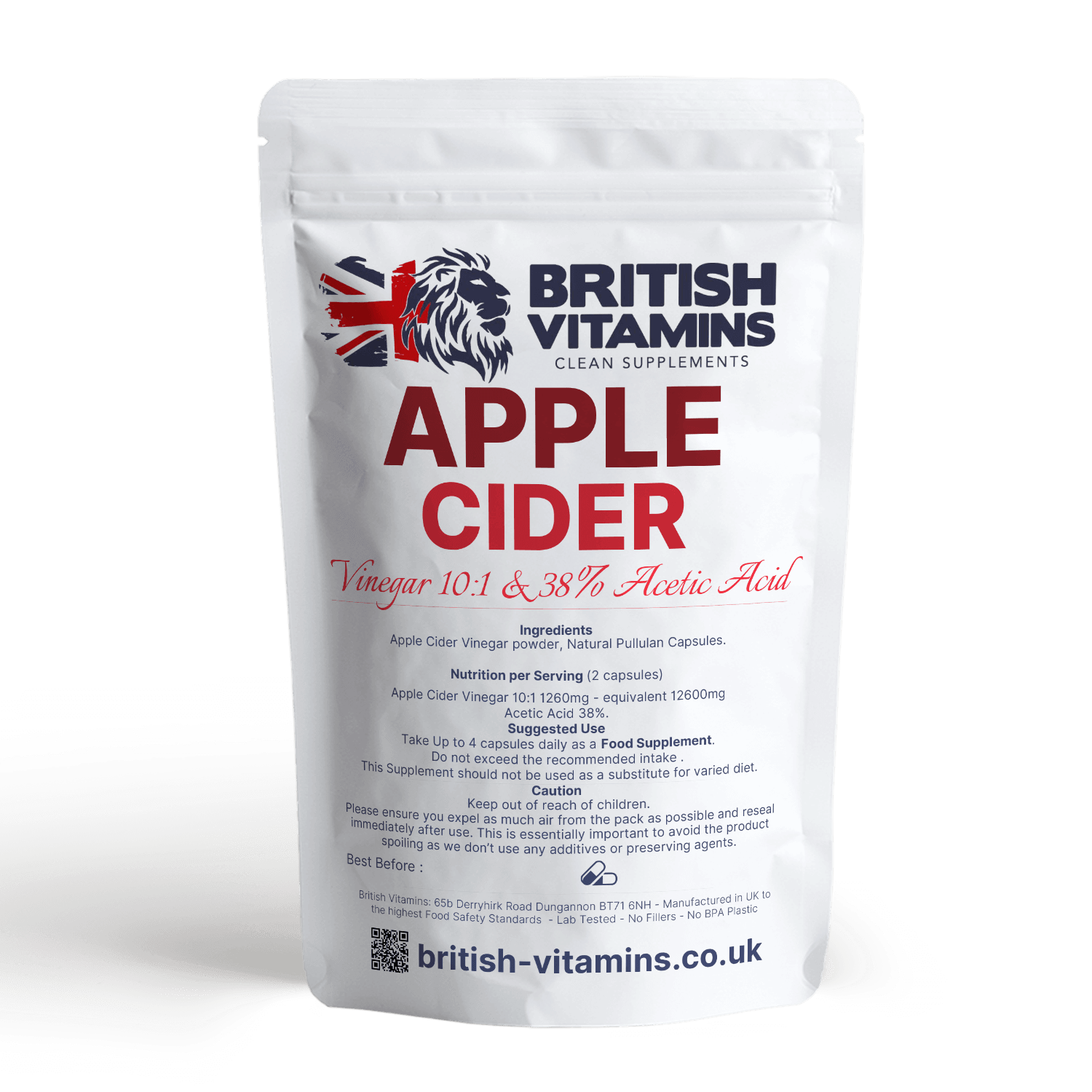 Apple Cider Vinegar Capsules Health & Beauty:Vitamins & Lifestyle Supplements:Vitamins & Minerals British Vitamins 5 Capsules ( Sample )