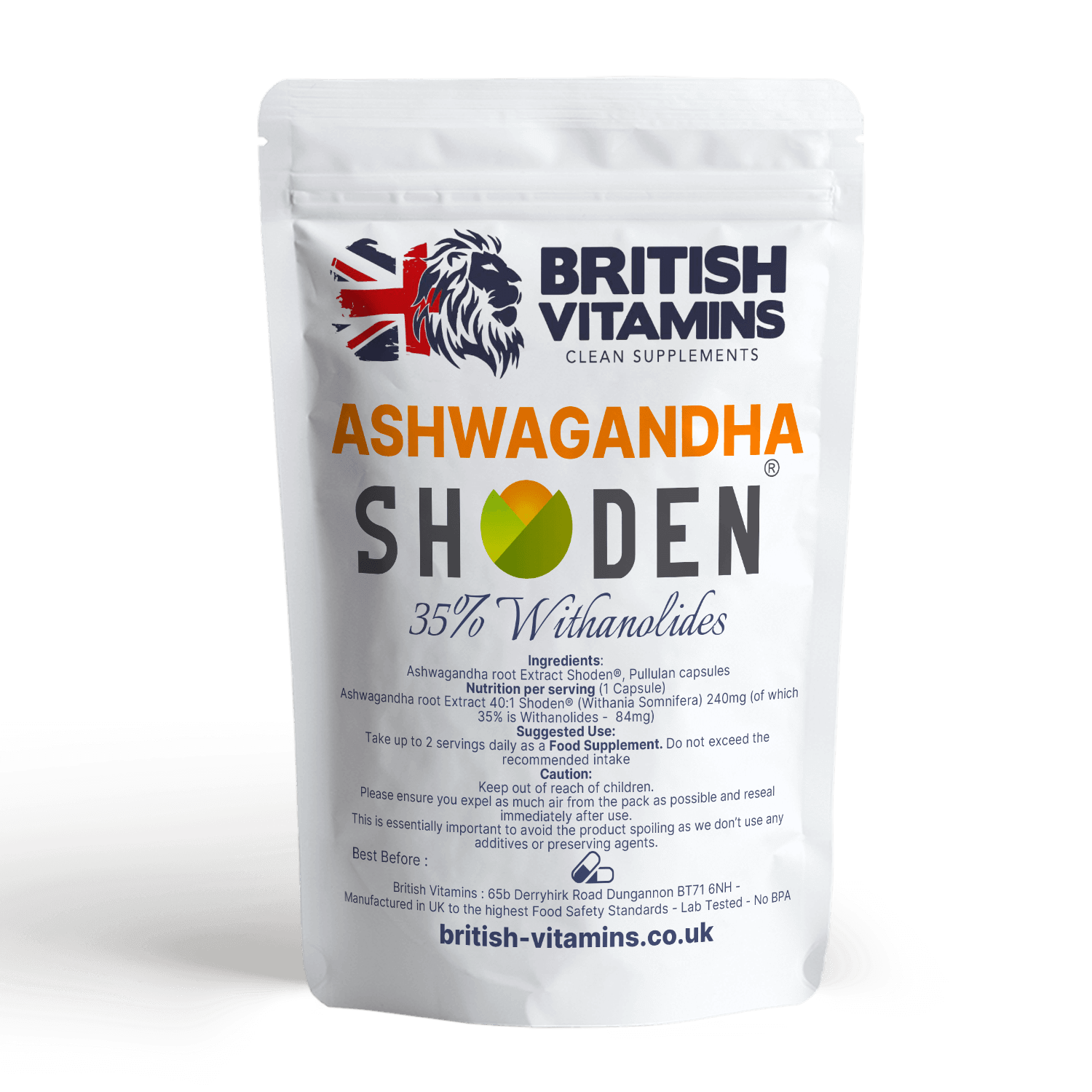 Ashwagandha Shoden Health & Beauty:Vitamins & Lifestyle Supplements:Vitamins & Minerals British Vitamins 30 Capsules ( 1 Month )