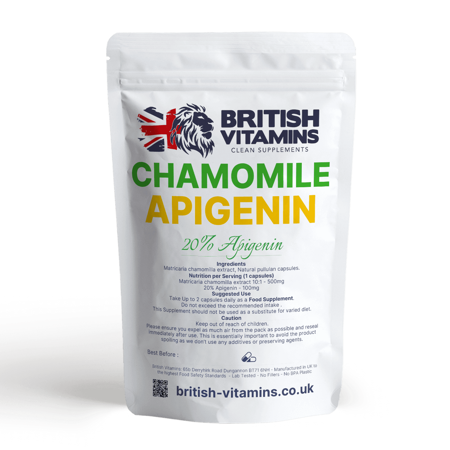 Chamomile Extract 500mg Health & Beauty:Vitamins & Lifestyle Supplements:Sports Supplements:Protein Shakes & Bodybuilding British Vitamins 60 capsules