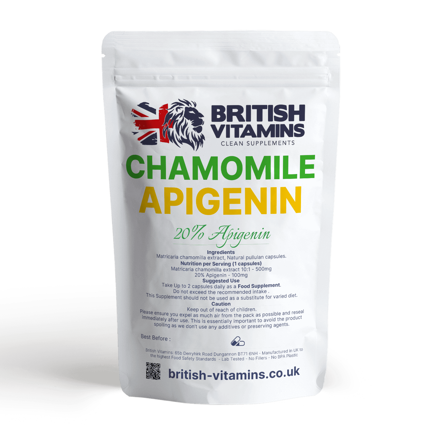 Chamomile Extract 500mg Health & Beauty:Vitamins & Lifestyle Supplements:Sports Supplements:Protein Shakes & Bodybuilding British Vitamins 60 capsules