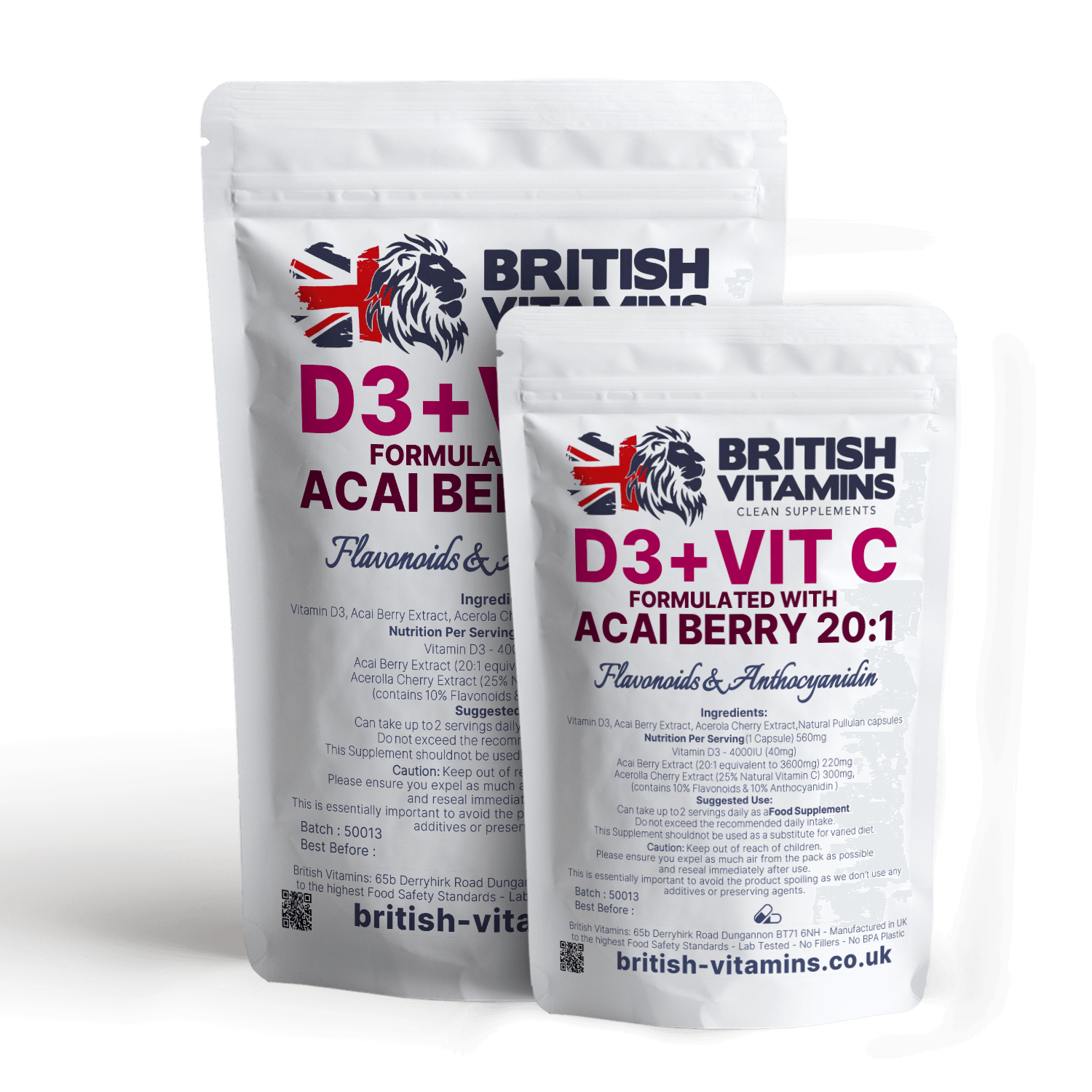 Vitamin D3 4000IU + Acai Berry Extract + Natural Vitamin C Anthocyanin Flavonoid Health & Beauty:Vitamins & Lifestyle Supplements:Vitamins & Minerals British Vitamins 5 Capsules ( Sample )