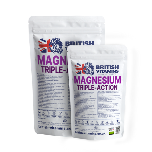 Magnesium Triple-Action Magnesium Taurate Glycinate Magnesium Pidolate Complex Health & Beauty:Vitamins & Lifestyle Supplements:Vitamins & Minerals British Vitamins