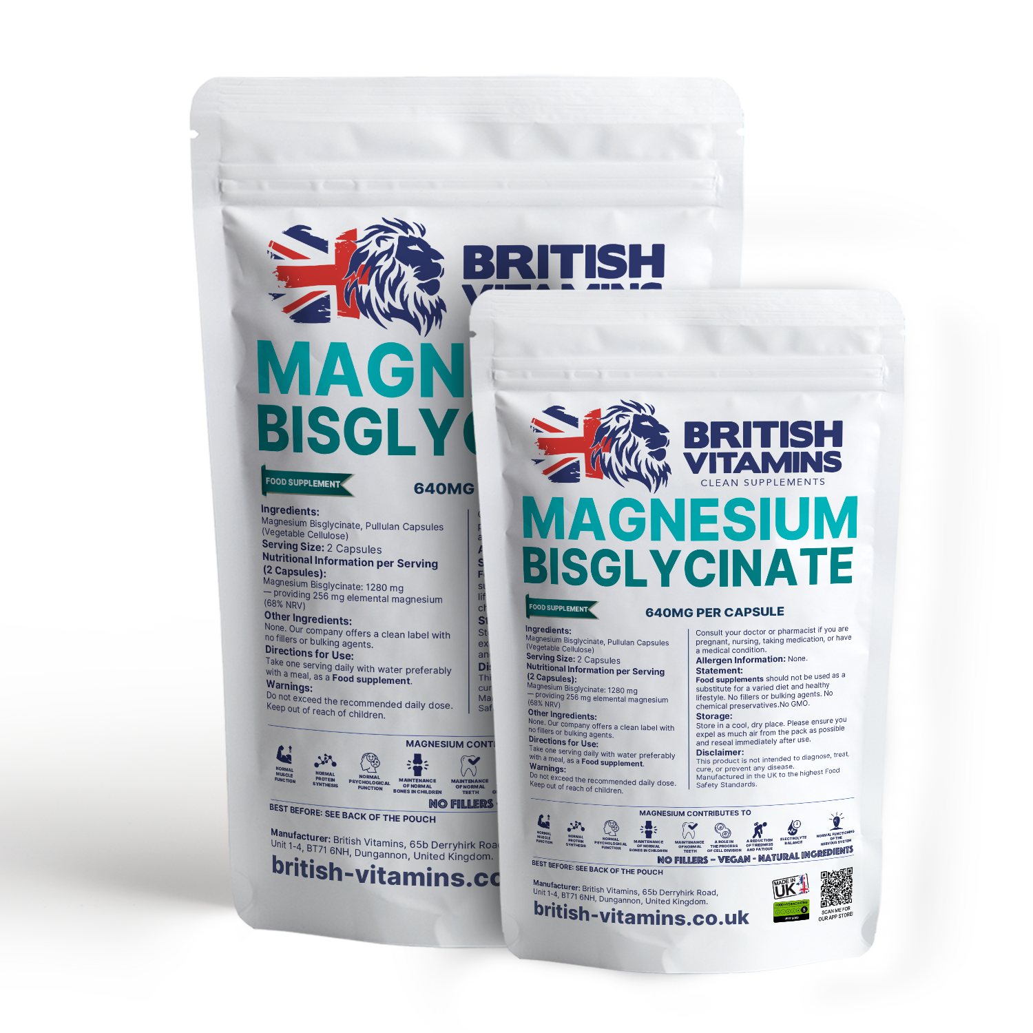 Magnesium BisGlycinate 20% elemental magnesium Health & Beauty:Vitamins & Lifestyle Supplements:Vitamins & Minerals British Vitamins