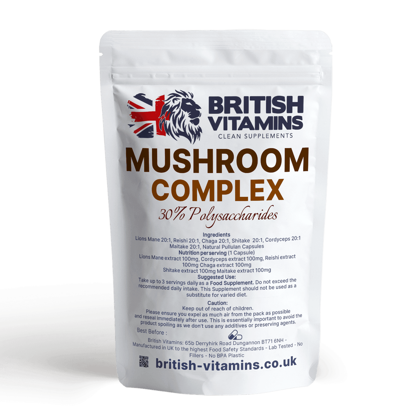 Mushroom Complex – 6 in 1 Blend 600mg per Capsule Health & Beauty:Vitamins & Lifestyle Supplements:Vitamins & Minerals British Vitamins 5 Capsules ( Sample )