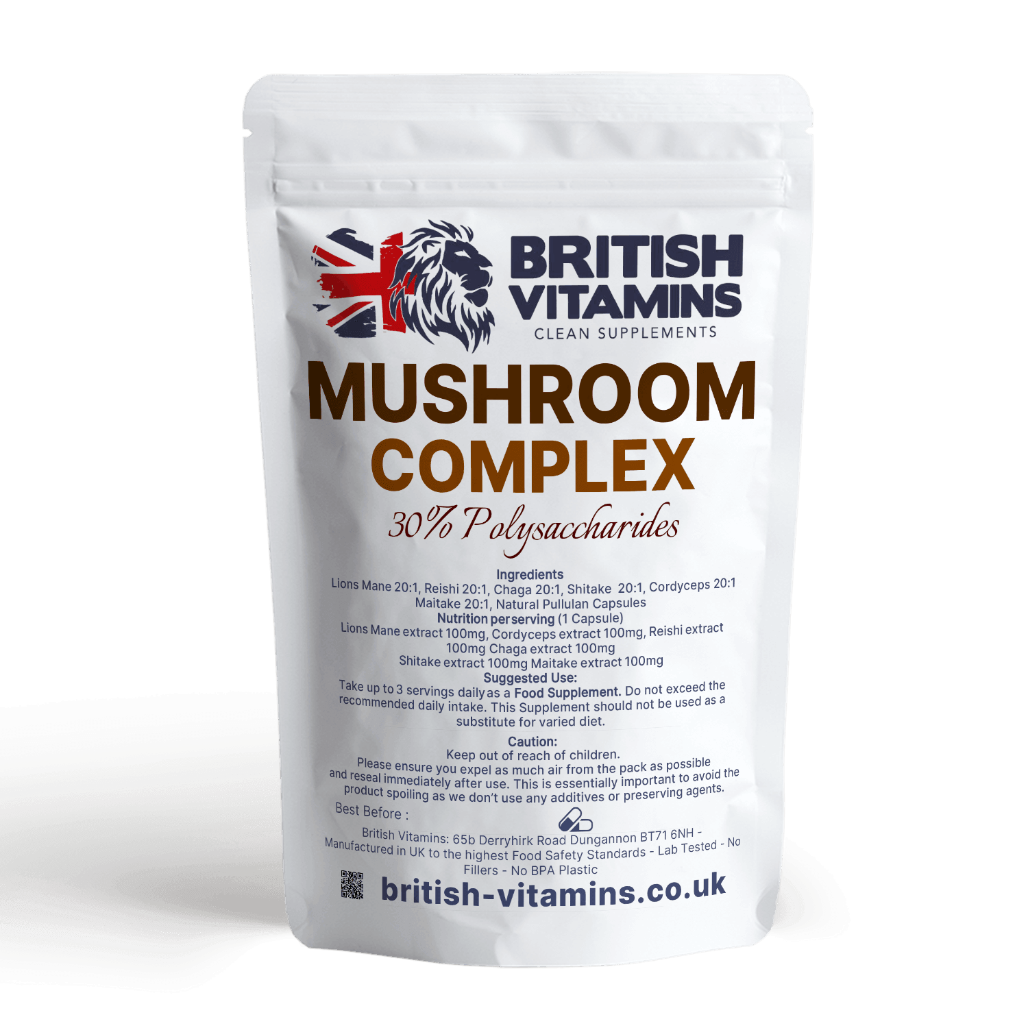 Mushroom Complex – 6 in 1 Blend 600mg per Capsule Health & Beauty:Vitamins & Lifestyle Supplements:Vitamins & Minerals British Vitamins 5 Capsules ( Sample )