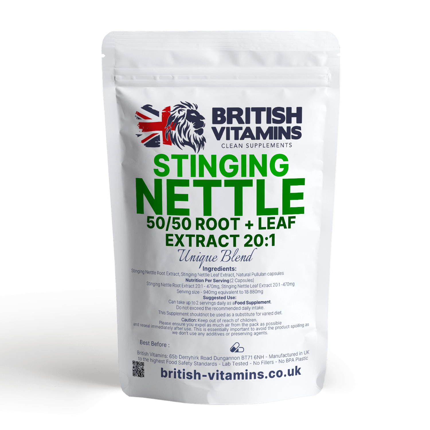 Stinging Nettle Leaf Health & Beauty:Vitamins & Lifestyle Supplements:Vitamins & Minerals British Vitamins 5 Capsules ( Sample )