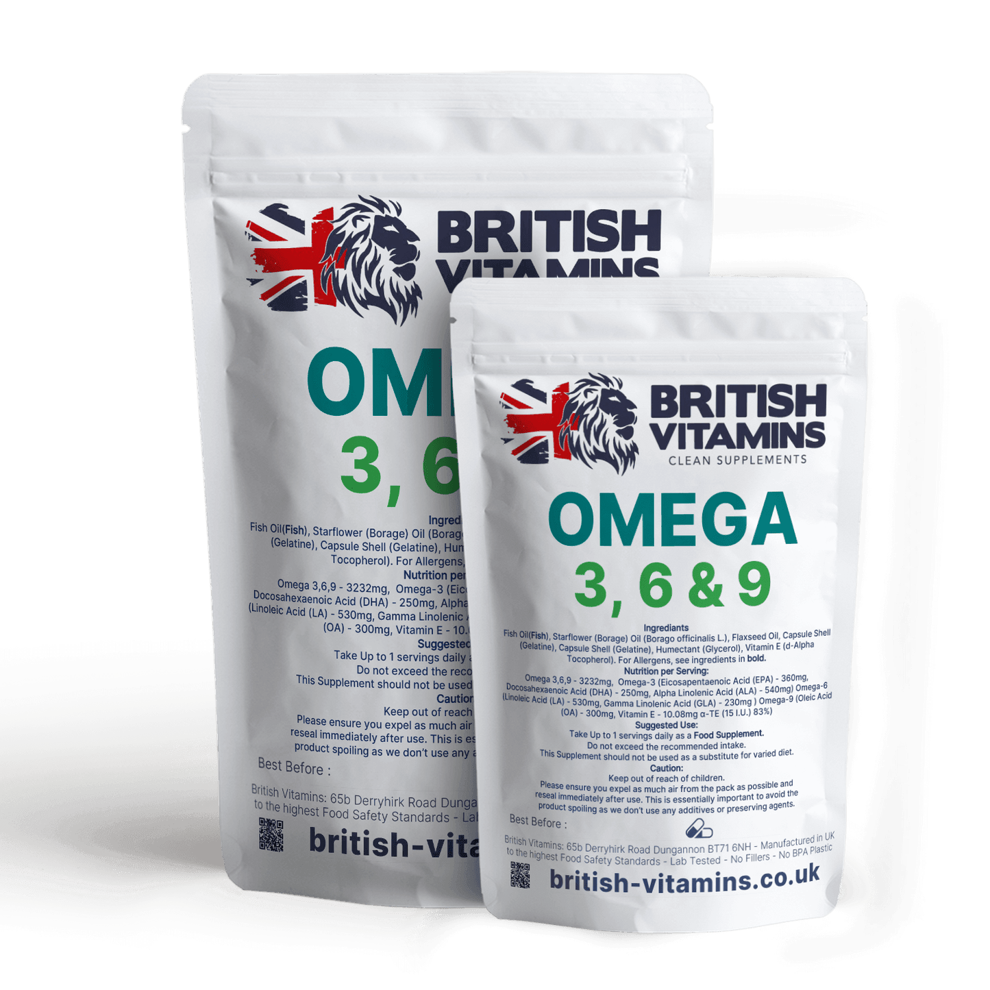Omega 3, 6 & 9 Fish Oil 1000mg Food Supplement British Vitamins