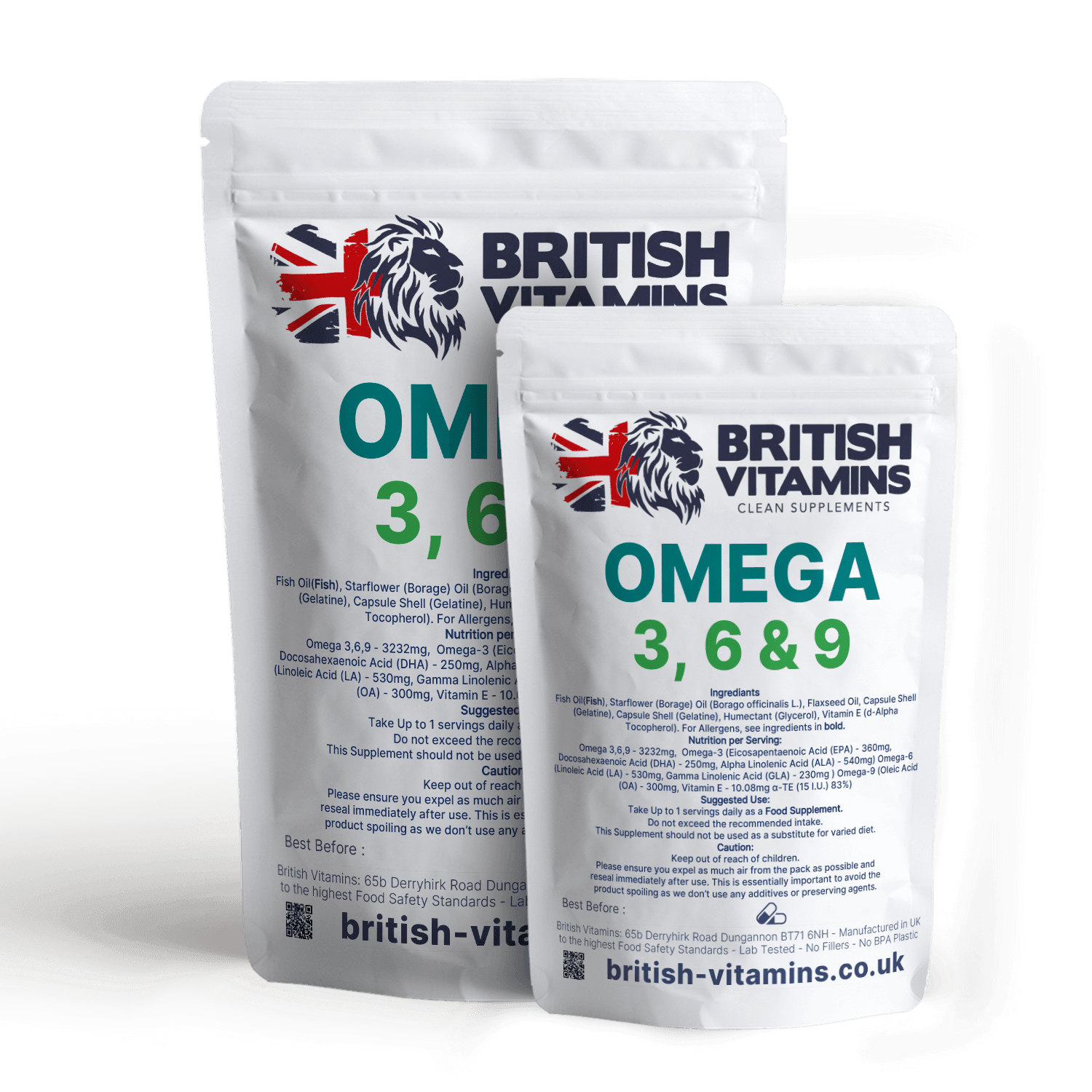 Omega 3, 6 & 9 Fish Oil 1000mg Food Supplement British Vitamins