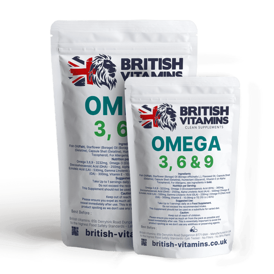 Omega 3, 6 & 9 Fish Oil 1000mg Food Supplement British Vitamins