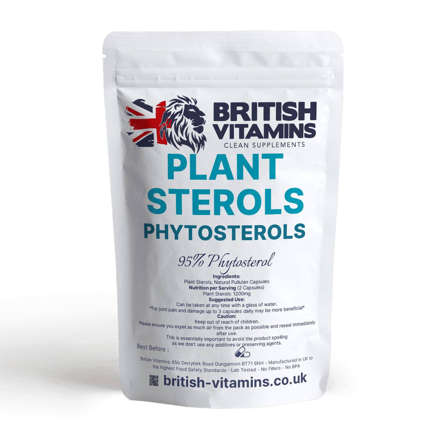 Plant Sterols Phytosterols Vegan Capsules Food Supplement British Vitamins 5 Capsules ( Sample )